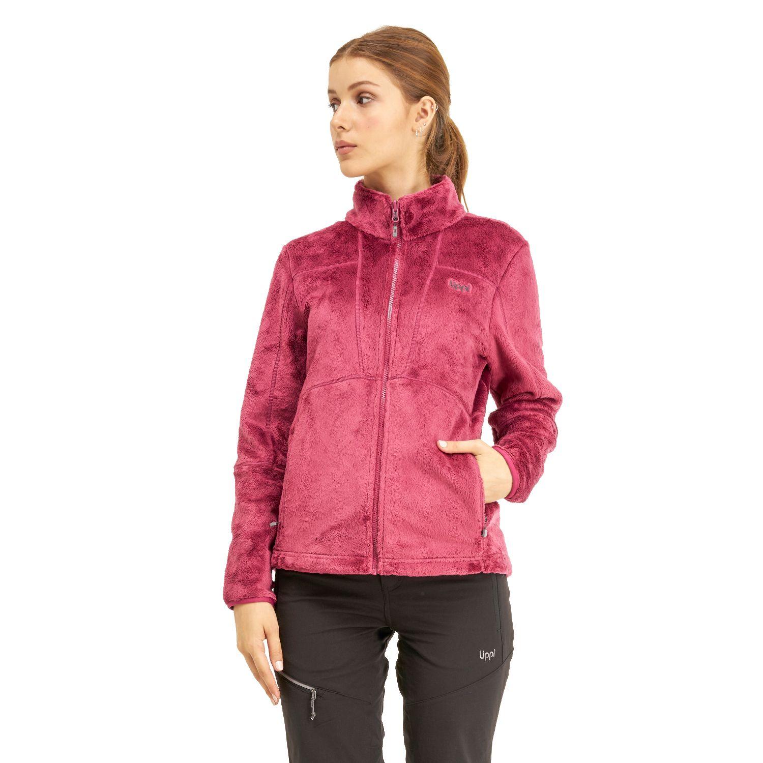 Chaqueta Mujer Tres Cruces Fusion-3 Hoody Jacket Gris Oscuro Frambuesa Lippi-3