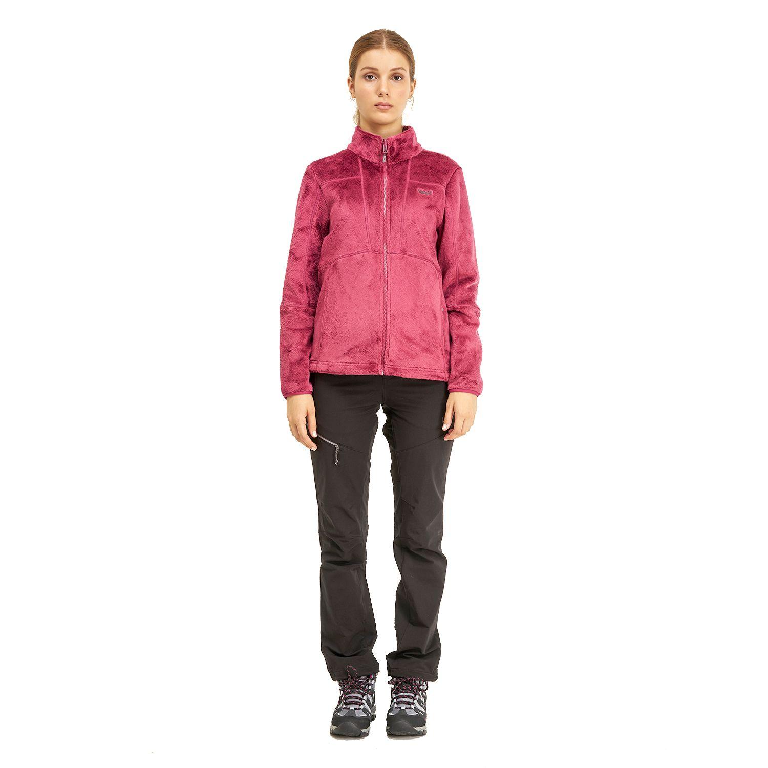 Chaqueta Mujer Tres Cruces Fusion-3 Hoody Jacket Gris Oscuro Frambuesa Lippi-9