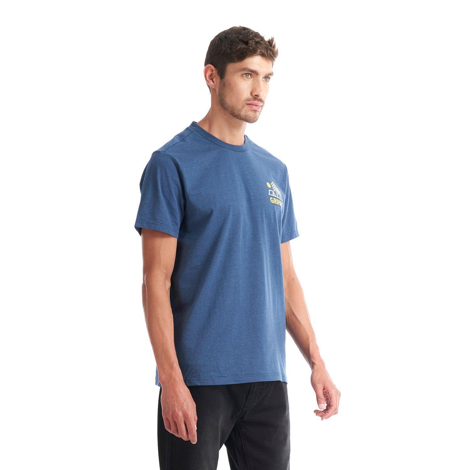 Polera Hombre Liquen Azul Melange Geography-2