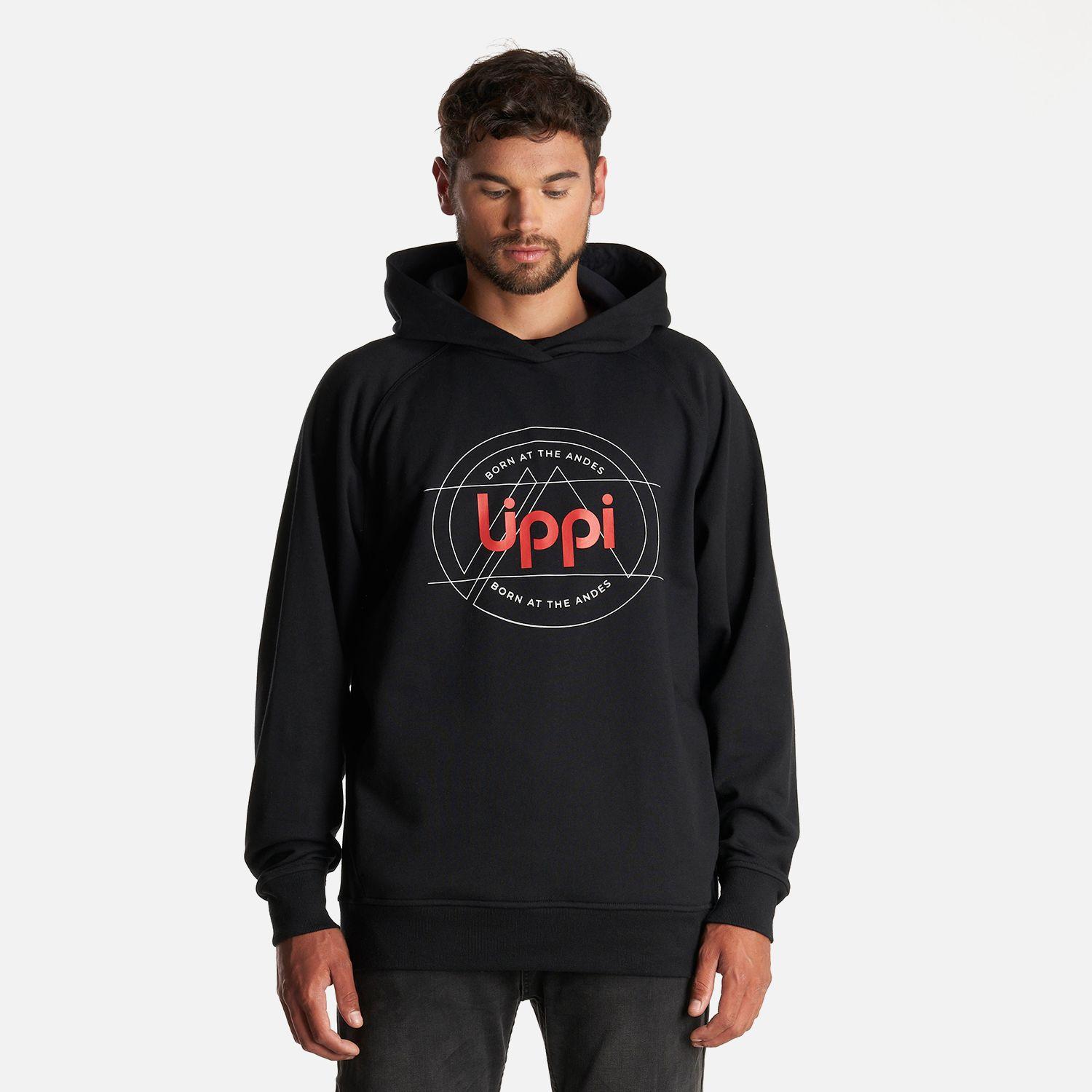 Poleron Hombre Insigne Hoody Sweatshirt Front Print Negro Lippi I23-1