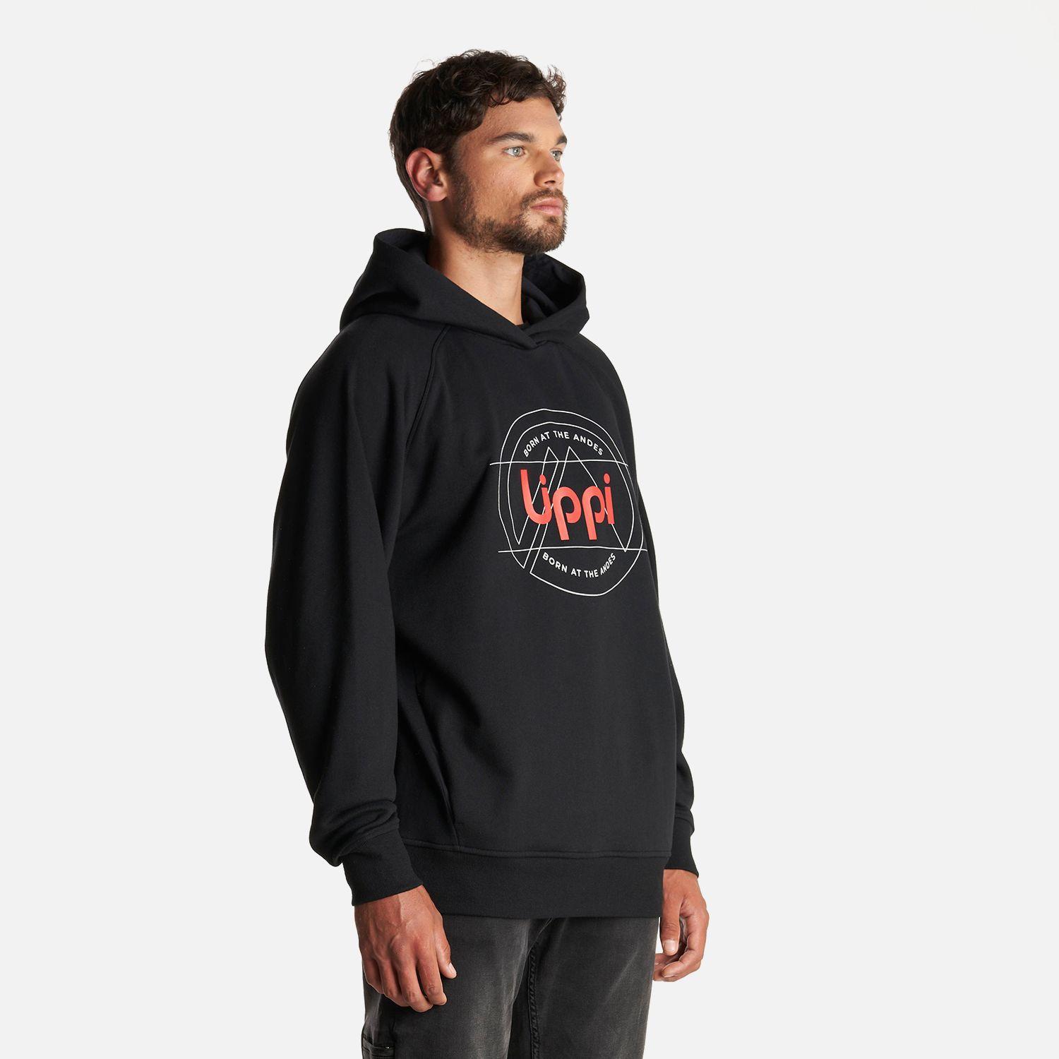 Poleron Hombre Insigne Hoody Sweatshirt Front Print Negro Lippi I23-2