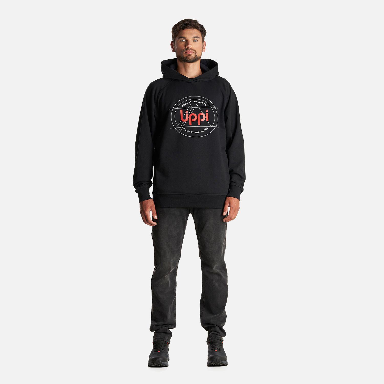 Poleron Hombre Insigne Hoody Sweatshirt Front Print Negro Lippi I23-6