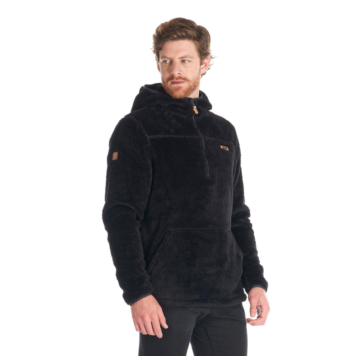 Poleron Hombre Warmy Hoody Sweatshirt Negro Lippi V22-2