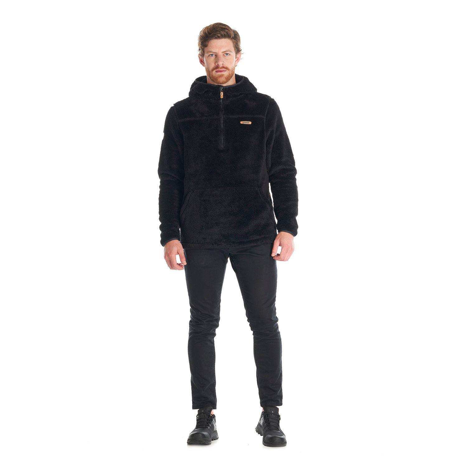Poleron Hombre Warmy Hoody Sweatshirt Negro Lippi V22-8