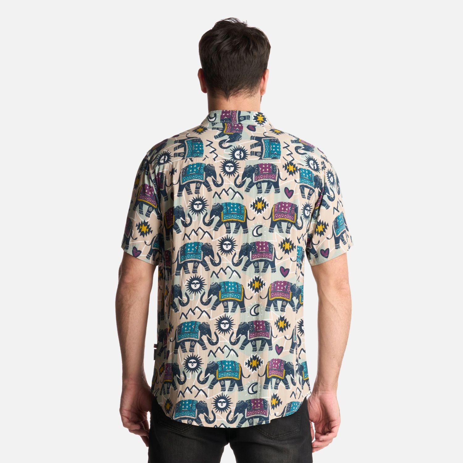 Camisa Hombre Good Karma Print Crema Haka Honu-2