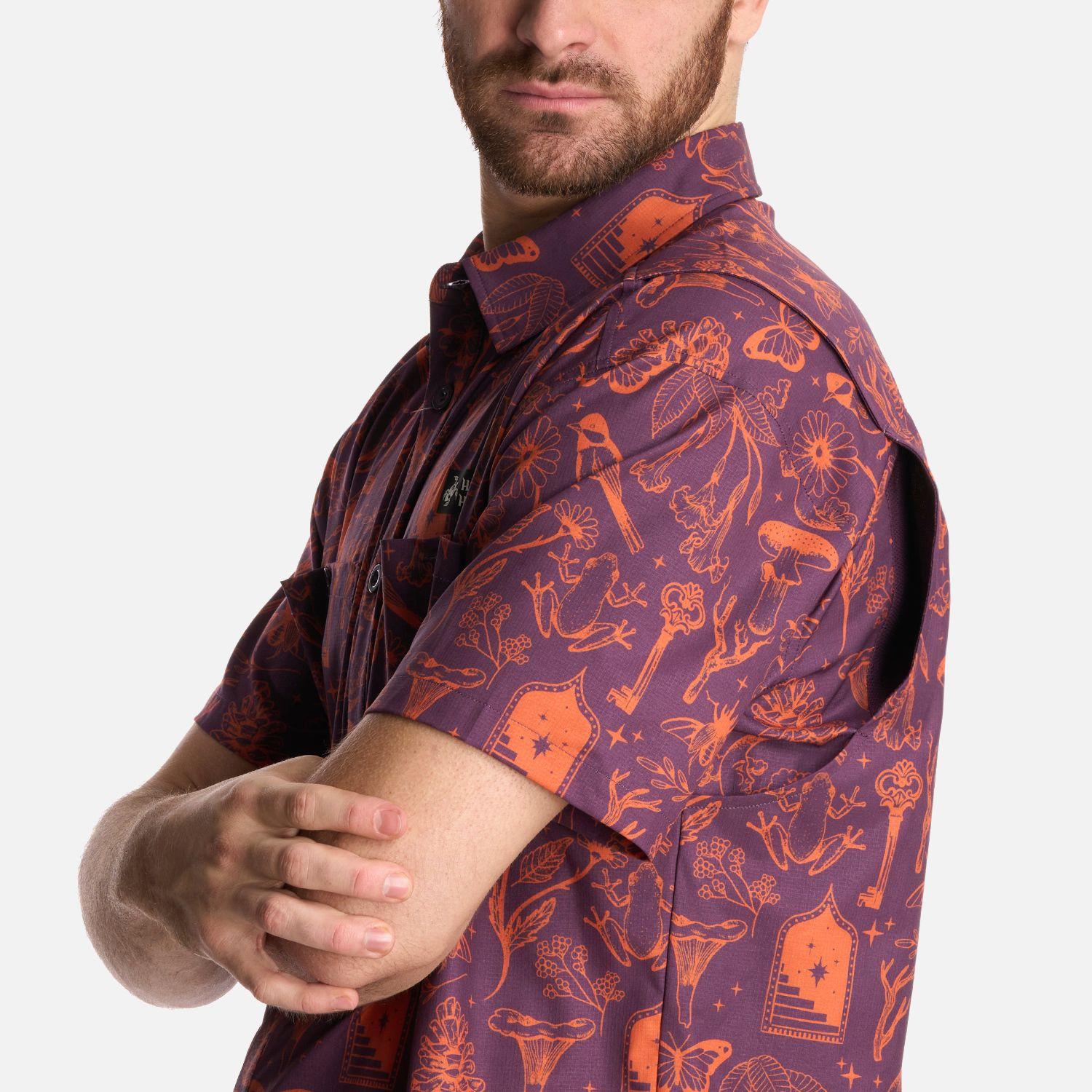 Camisa Hombre Cumbre Manga Corta Print Morado Haka Honu-4