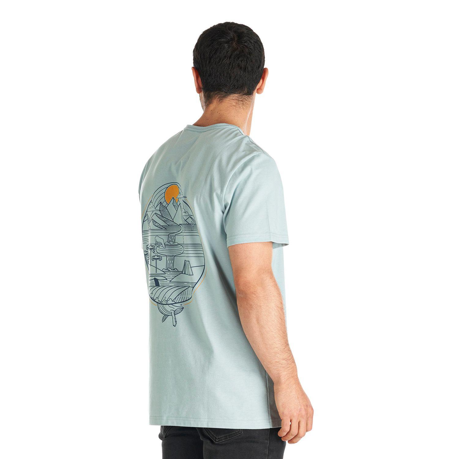 Polera Hombre Sol naciente Celeste Haka Honu-4