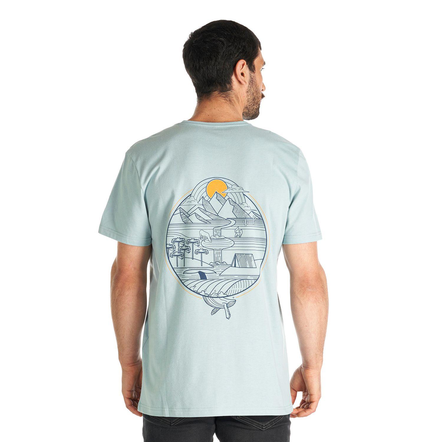 Polera Hombre Sol naciente Celeste Haka Honu-5
