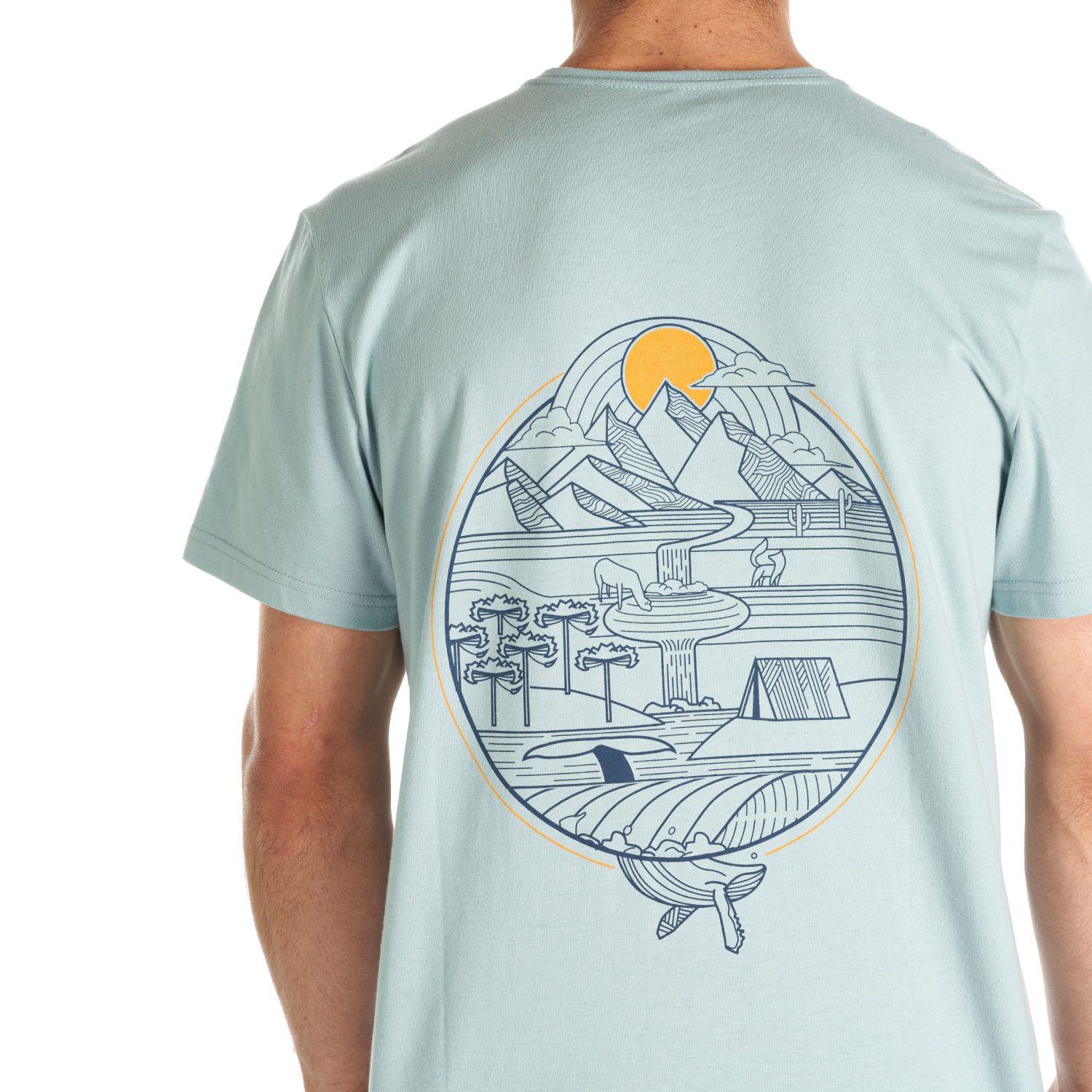 Polera Hombre Sol naciente Celeste Haka Honu-6