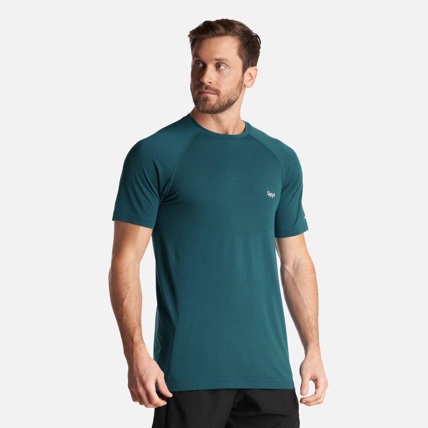 Polera Hombre Essential Sport T-Shirt Verde Bosque Lippi-2