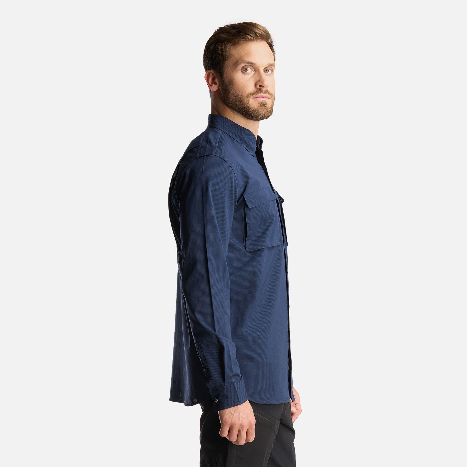 Camisa Hombre Rosselot Long Sleeve Q-Dry Shirt Azul Marino Lippi-3