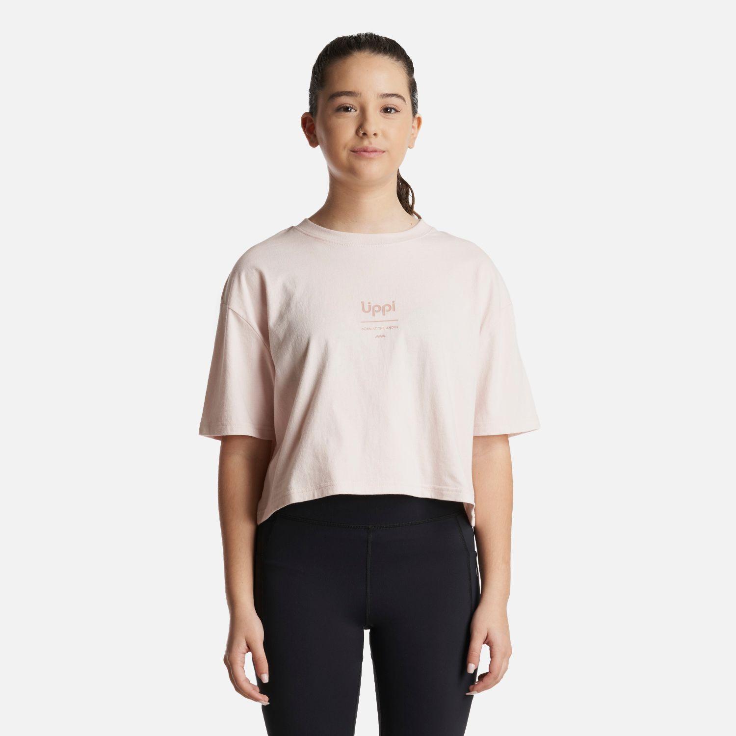 Polera Teen Girl Skyline Crop T-Shirt Rosa Claro Lippi-1