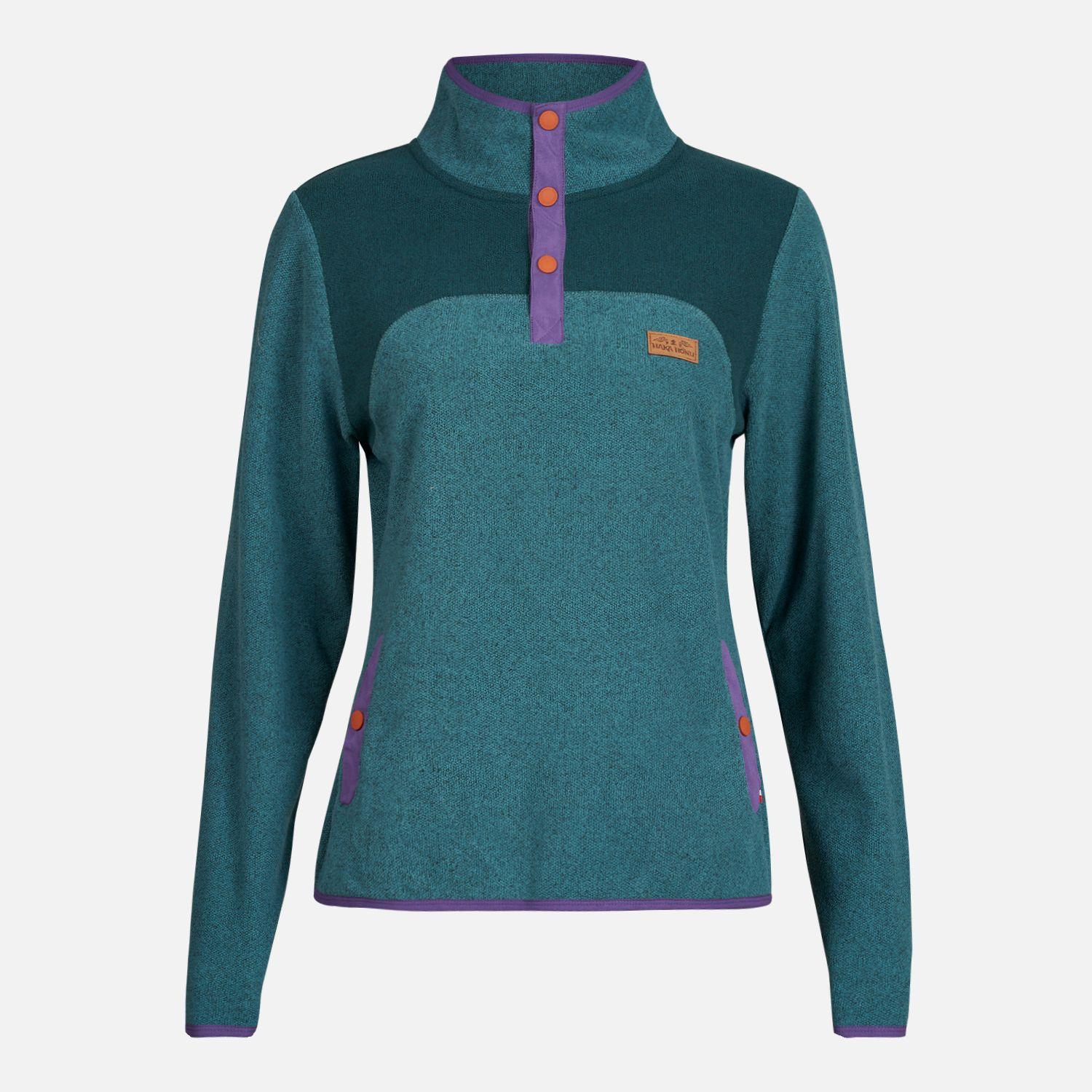 Poleron Mujer Tokerau Turquesa Oscuro Haka Honu-1