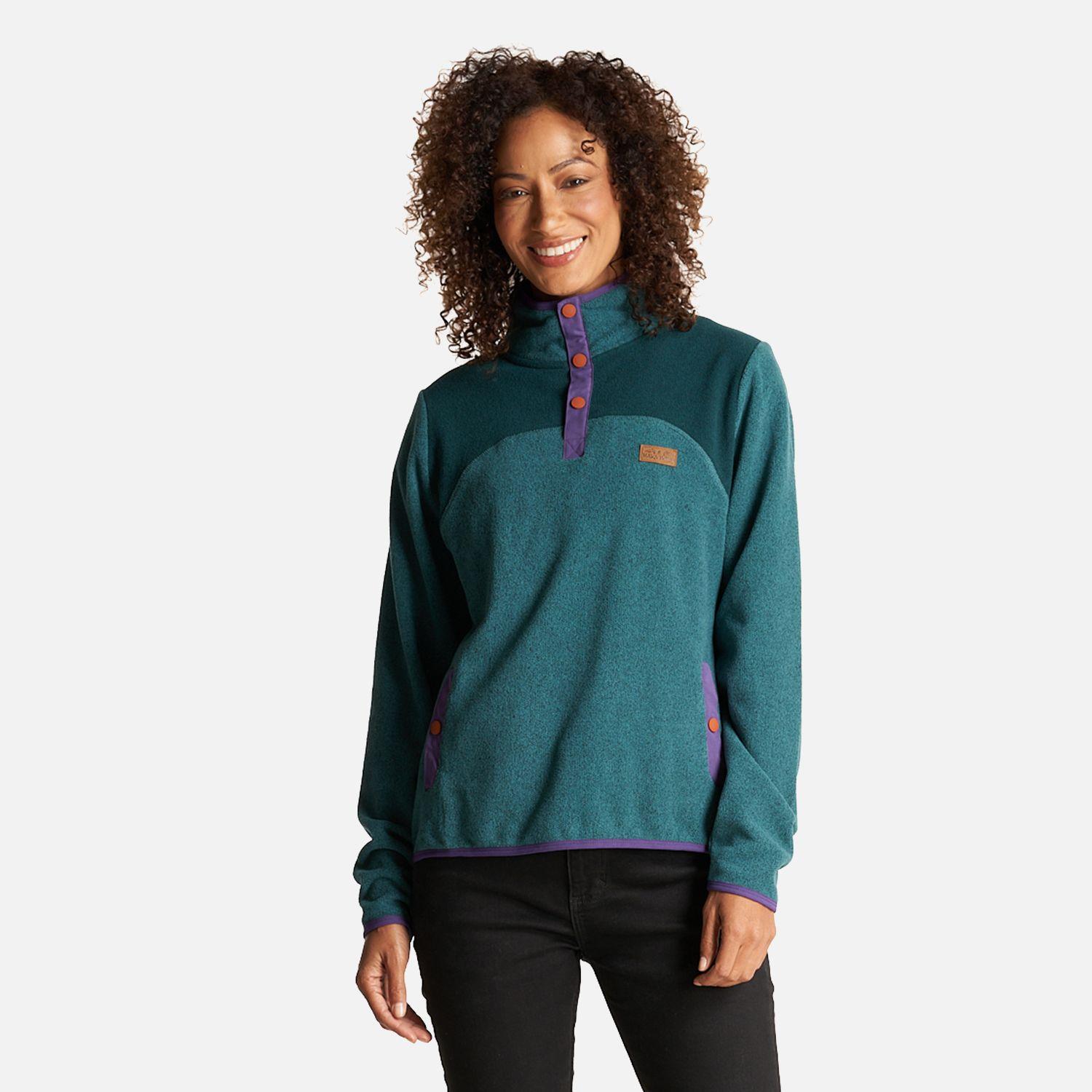 Poleron Mujer Tokerau Turquesa Oscuro Haka Honu-3