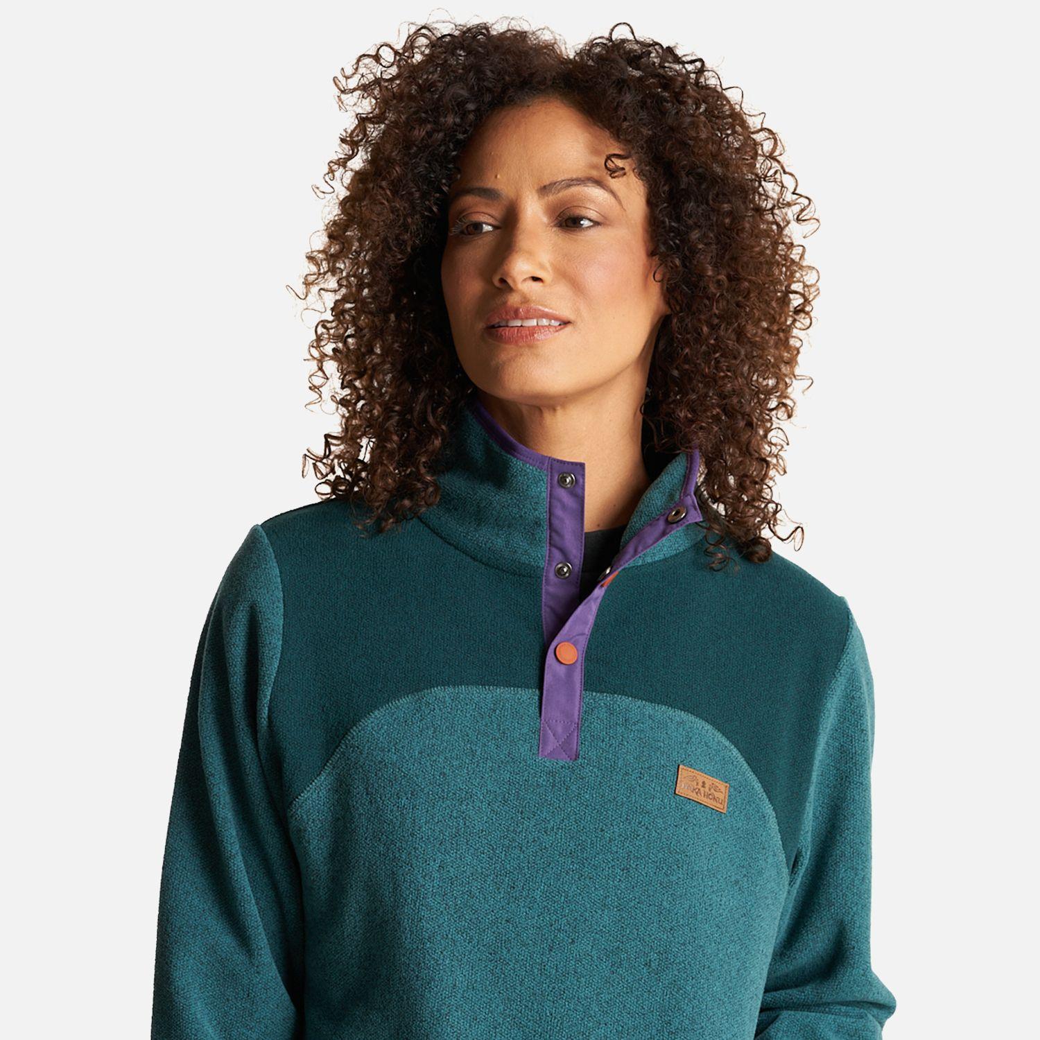 Poleron Mujer Tokerau Turquesa Oscuro Haka Honu-9