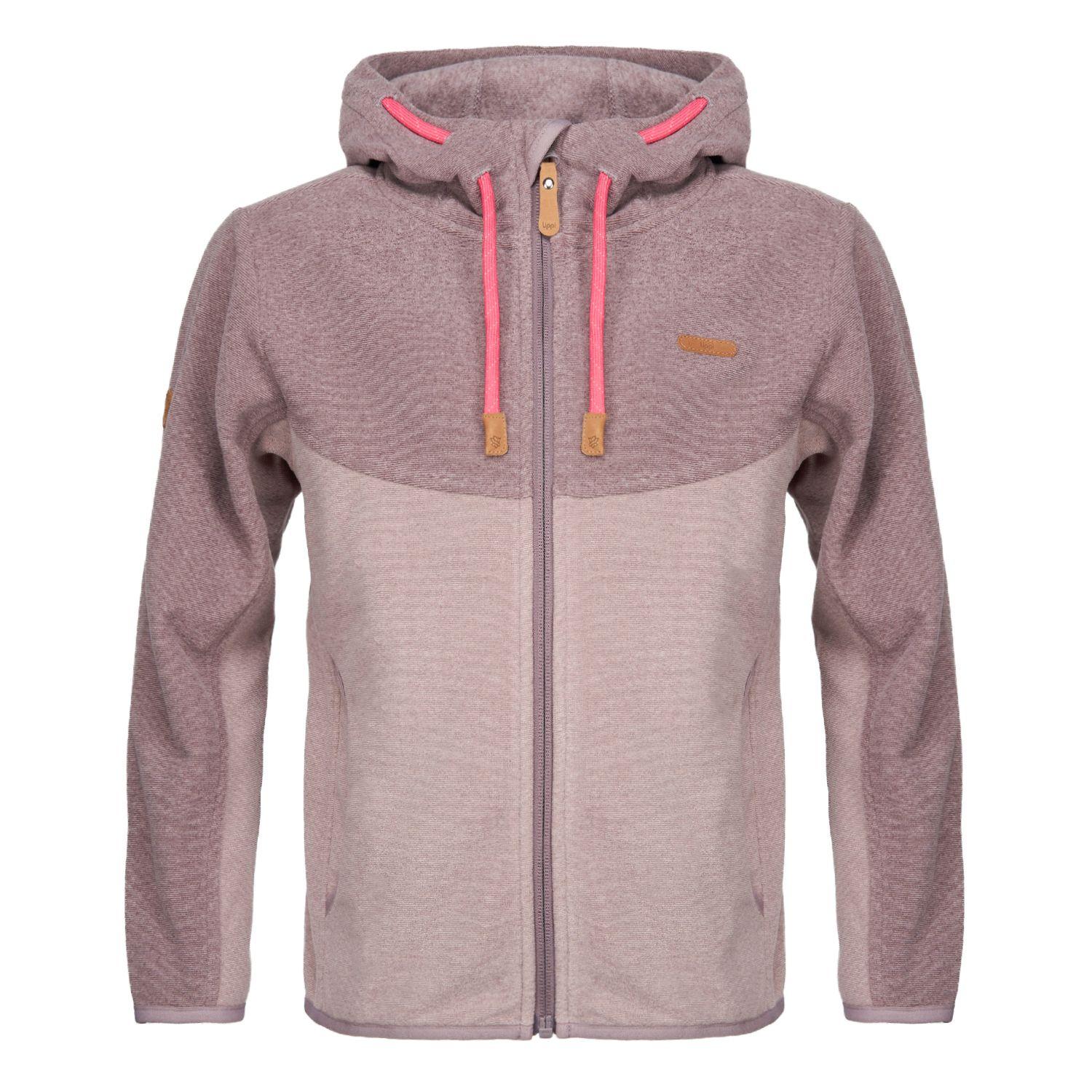 Poleron Niña Stripes Nano-F Full Zip Malva / Palo Rosa Lippi-0