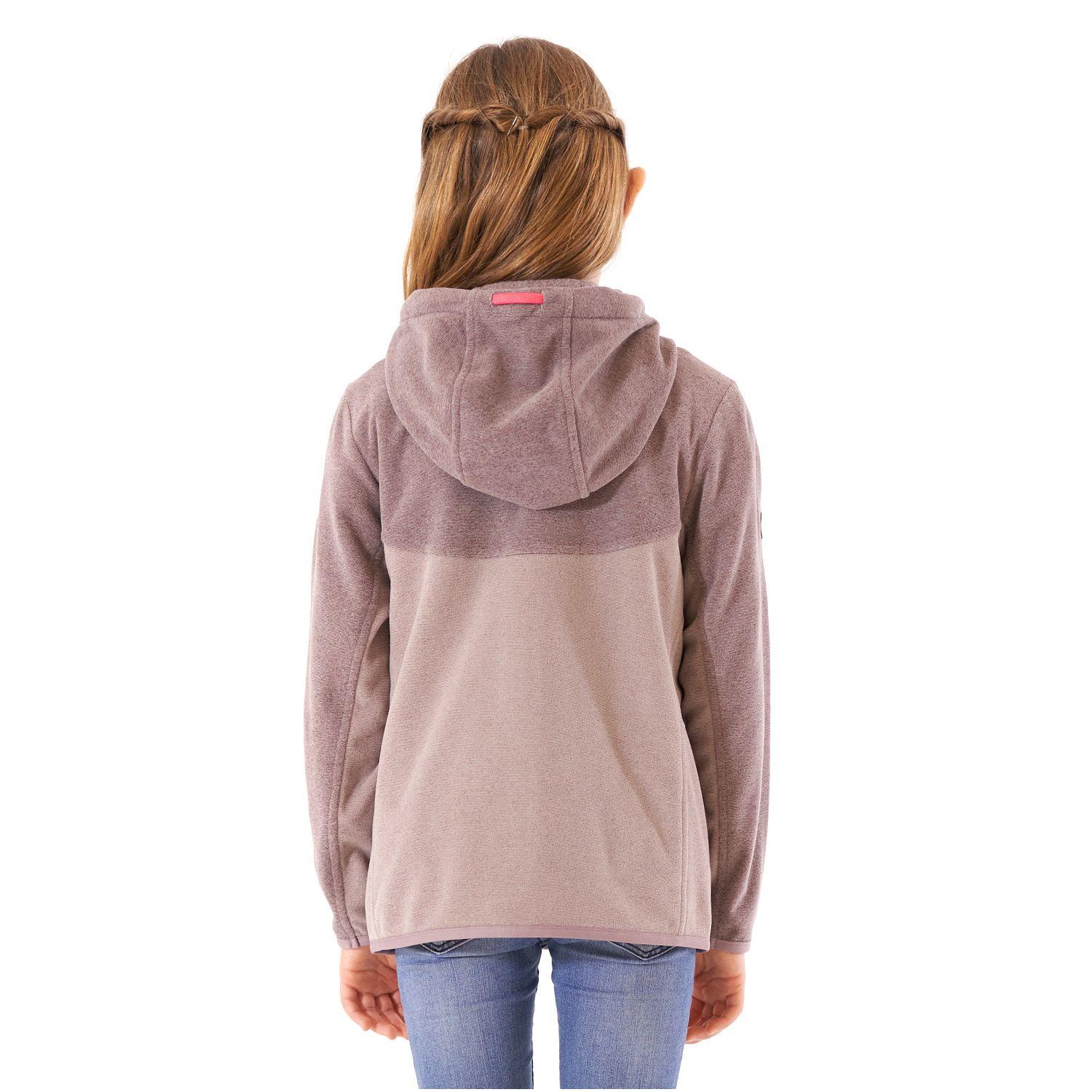 Poleron Niña Stripes Nano-F Full Zip Malva / Palo Rosa Lippi-6