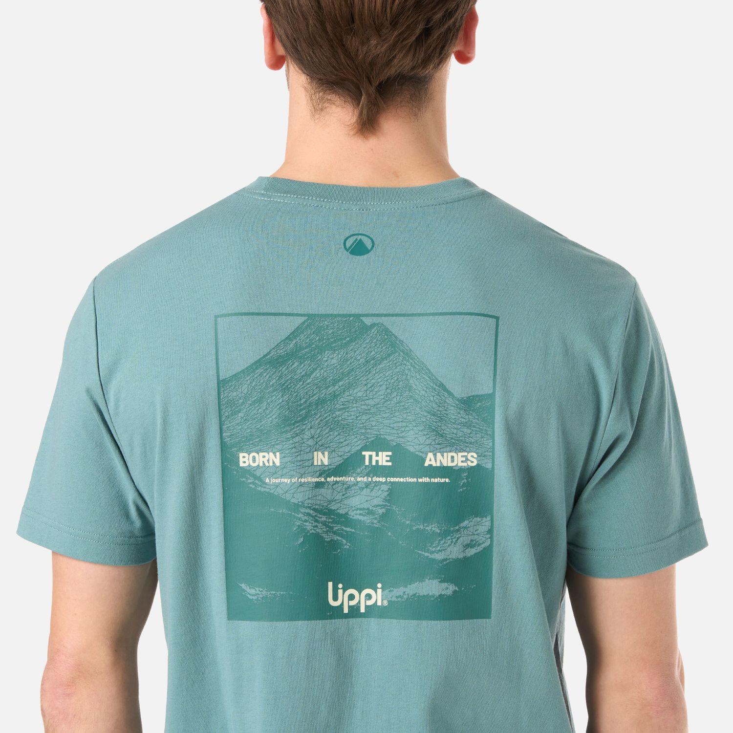 Polera Hombre Logo Lippi Back Print T-Shirt Turquesa Lippi V26-3