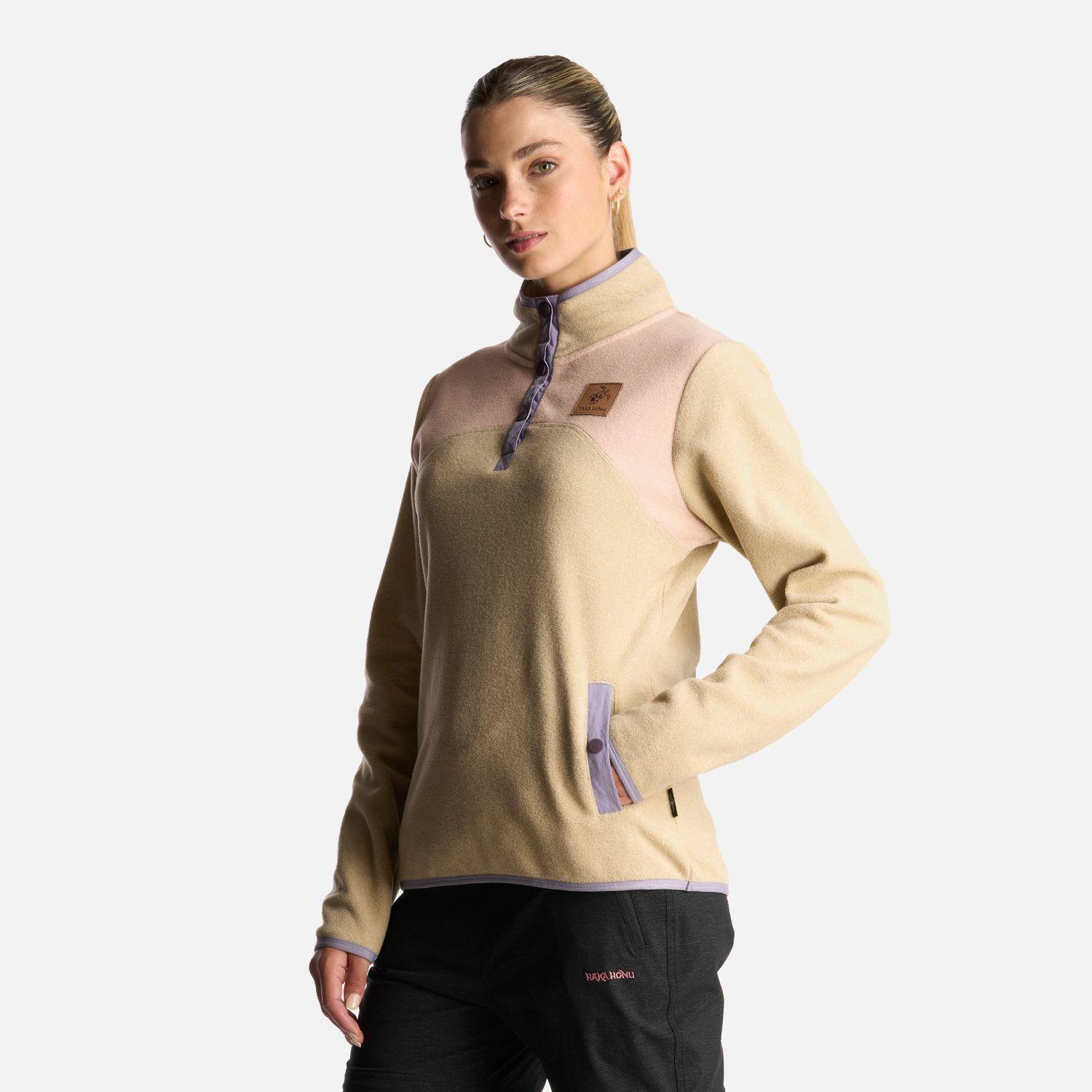 Poleron Mujer Tokerau Beige Haka Honu I24-2