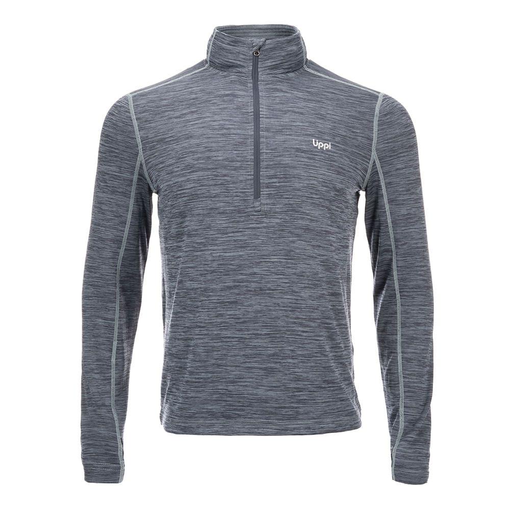 Poleron Hombre Just Move Nano-F 14 Zip Melange Azul Piedra Lippi V19-0