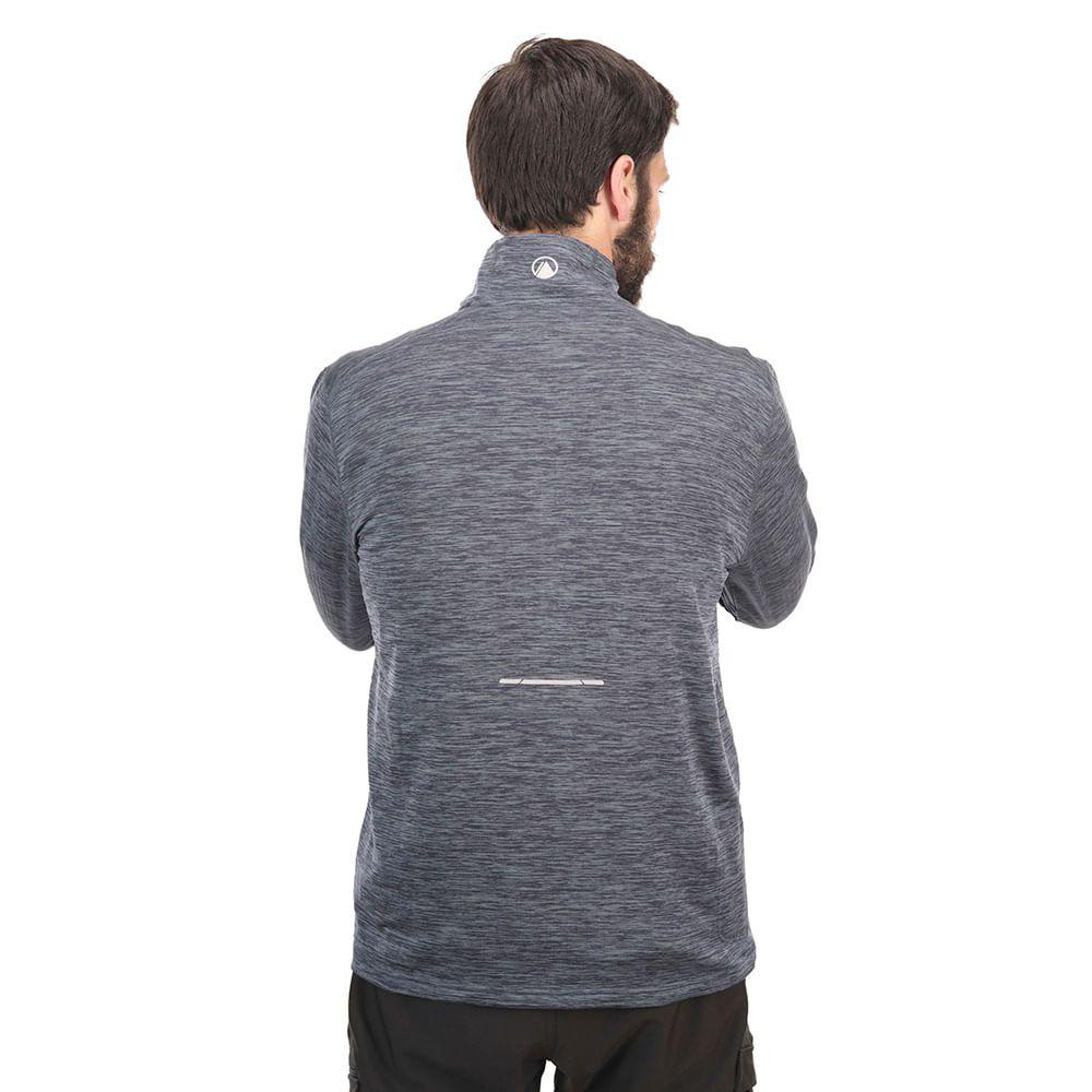 Poleron Hombre Just Move Nano-F 14 Zip Melange Azul Piedra Lippi V19-3