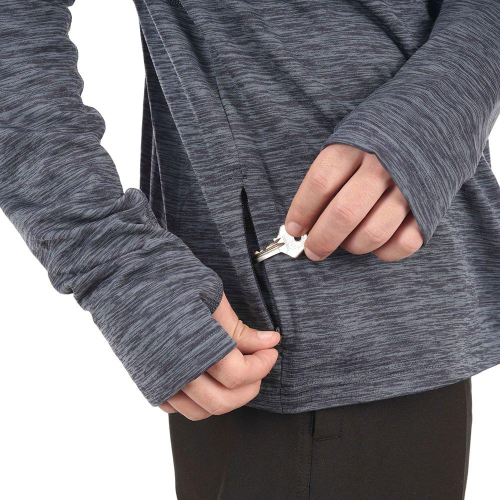 Poleron Hombre Just Move Nano-F 14 Zip Melange Azul Piedra Lippi V19-4