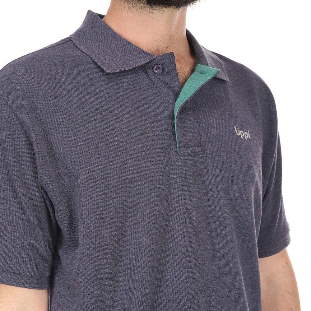 Polera Hombre First Class Elastic Polo Melange Burdeo Lippi-5