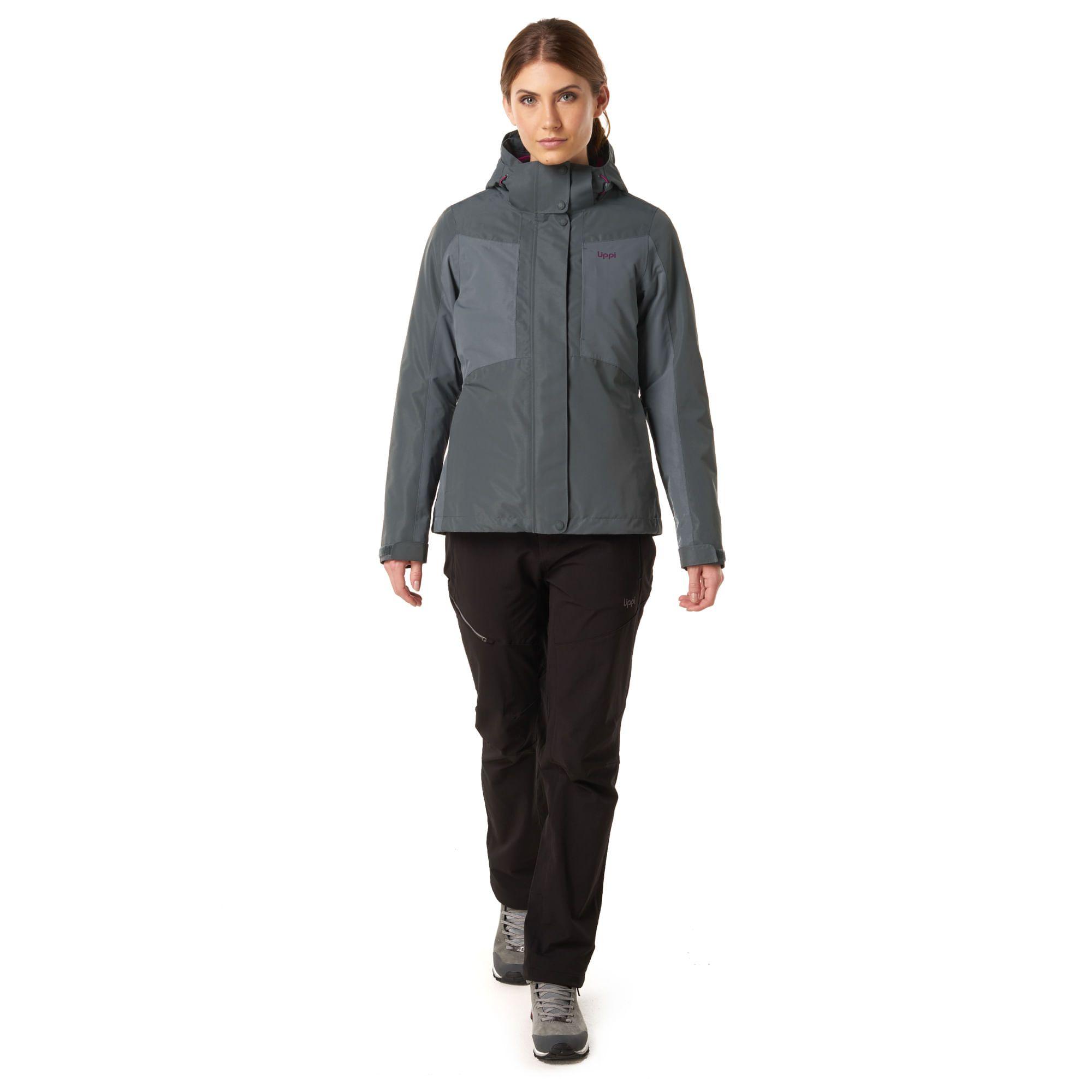 Chaqueta Mujer Tres Cruces Fusion-3 Hoody Jacket Azul Grisaceo / Purpura Lippi-1