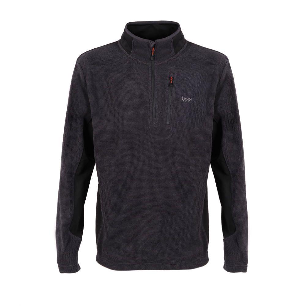 Poleron Hombre Stripes Nano-F 14 Zip Negro Lippi-0