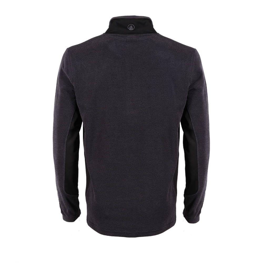 Poleron Hombre Stripes Nano-F 14 Zip Negro Lippi-1