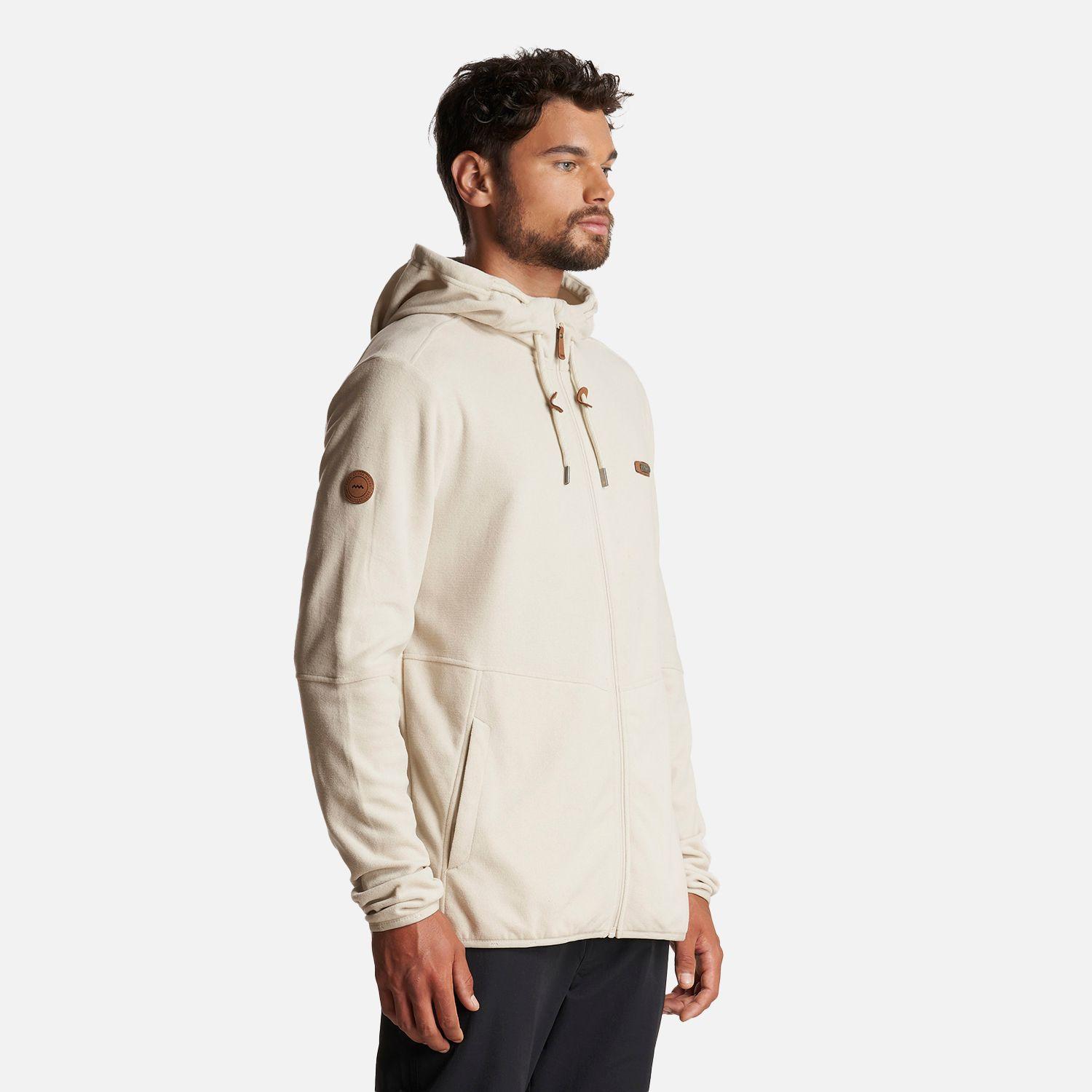 Poleron Hombre Stripes Nano-F Full Zip Hoody Crema Lippi I23-2