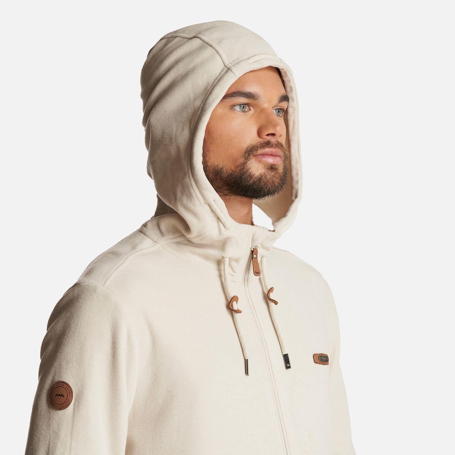 Poleron Hombre Stripes Nano-F Full Zip Hoody Crema Lippi I23-4