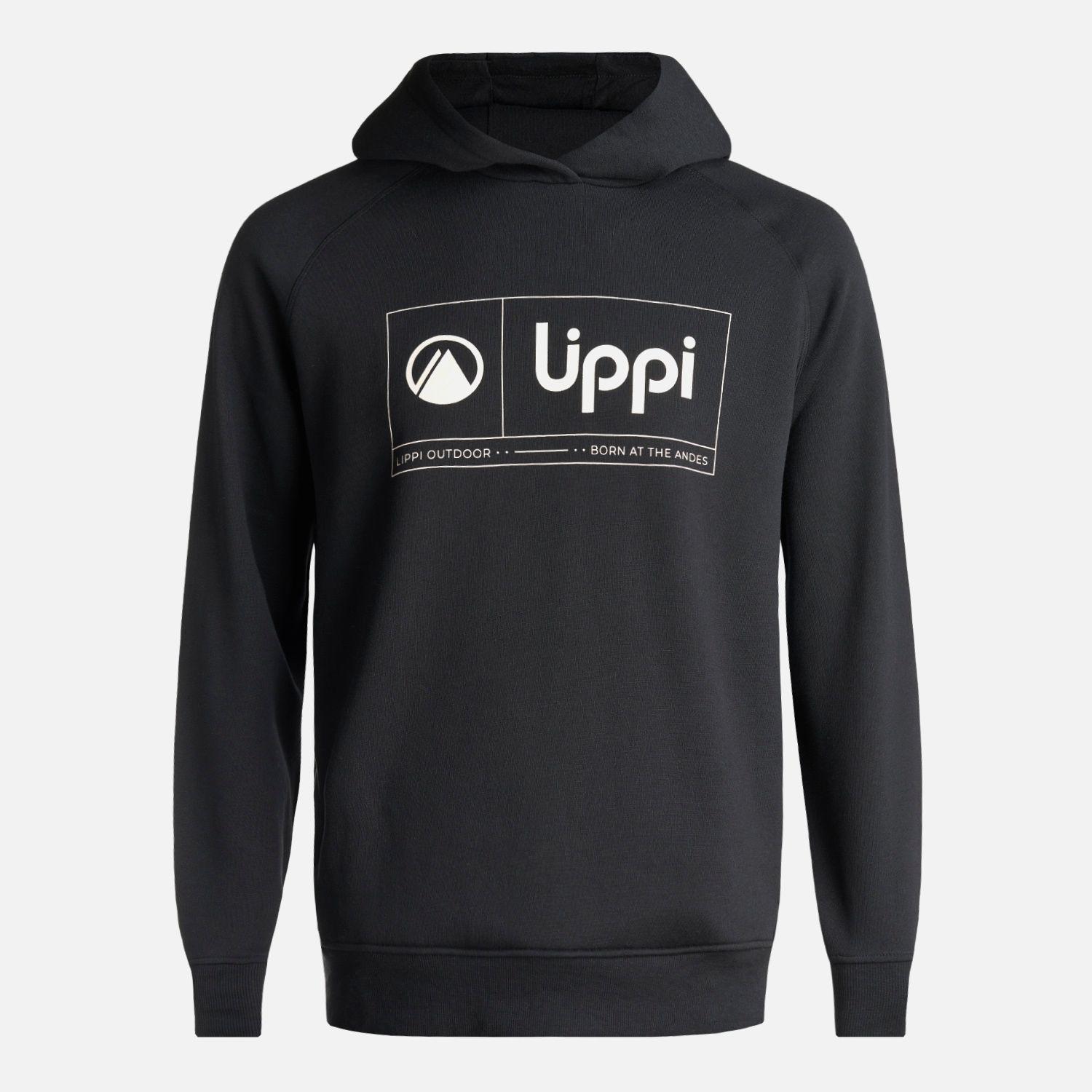 Poleron Hombre Insigne Hoody Sweatshirt Front Print Negro Lippi I24-0