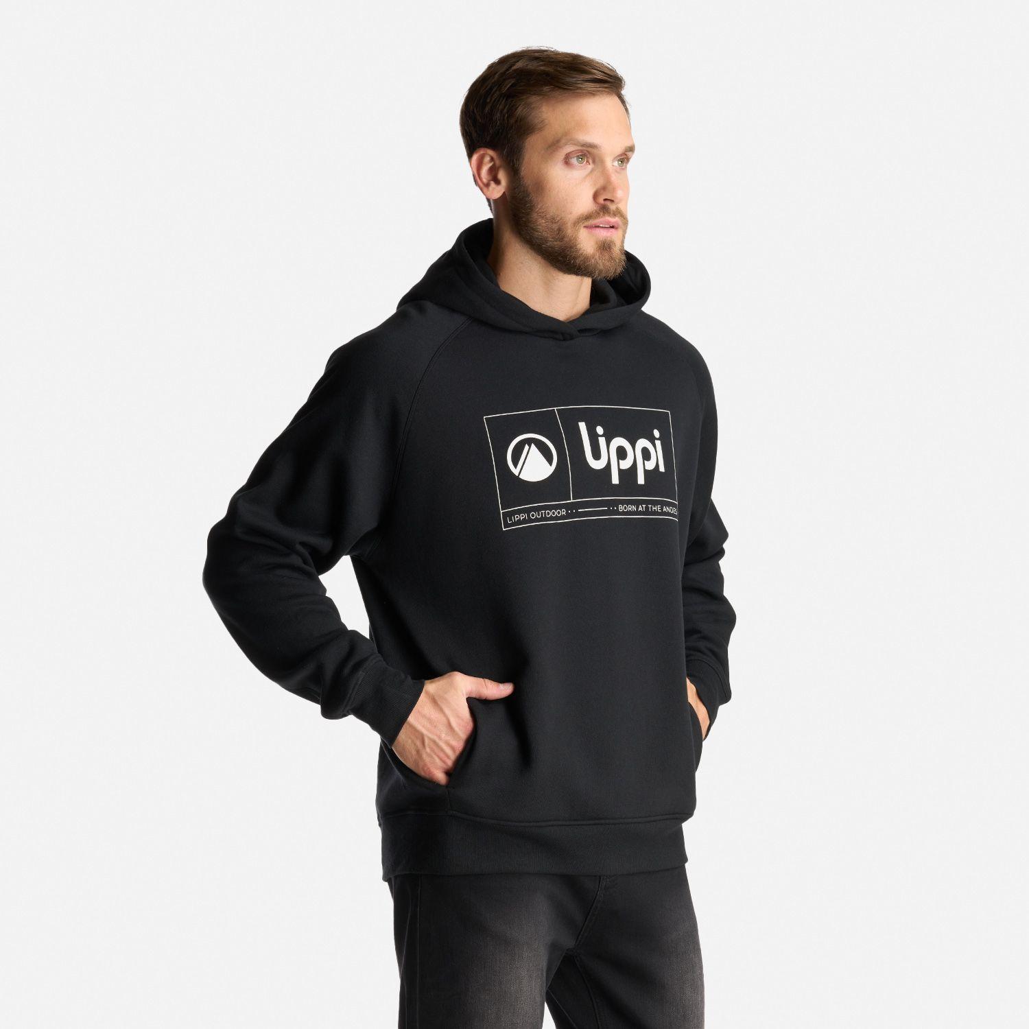 Poleron Hombre Insigne Hoody Sweatshirt Front Print Negro Lippi I24-2