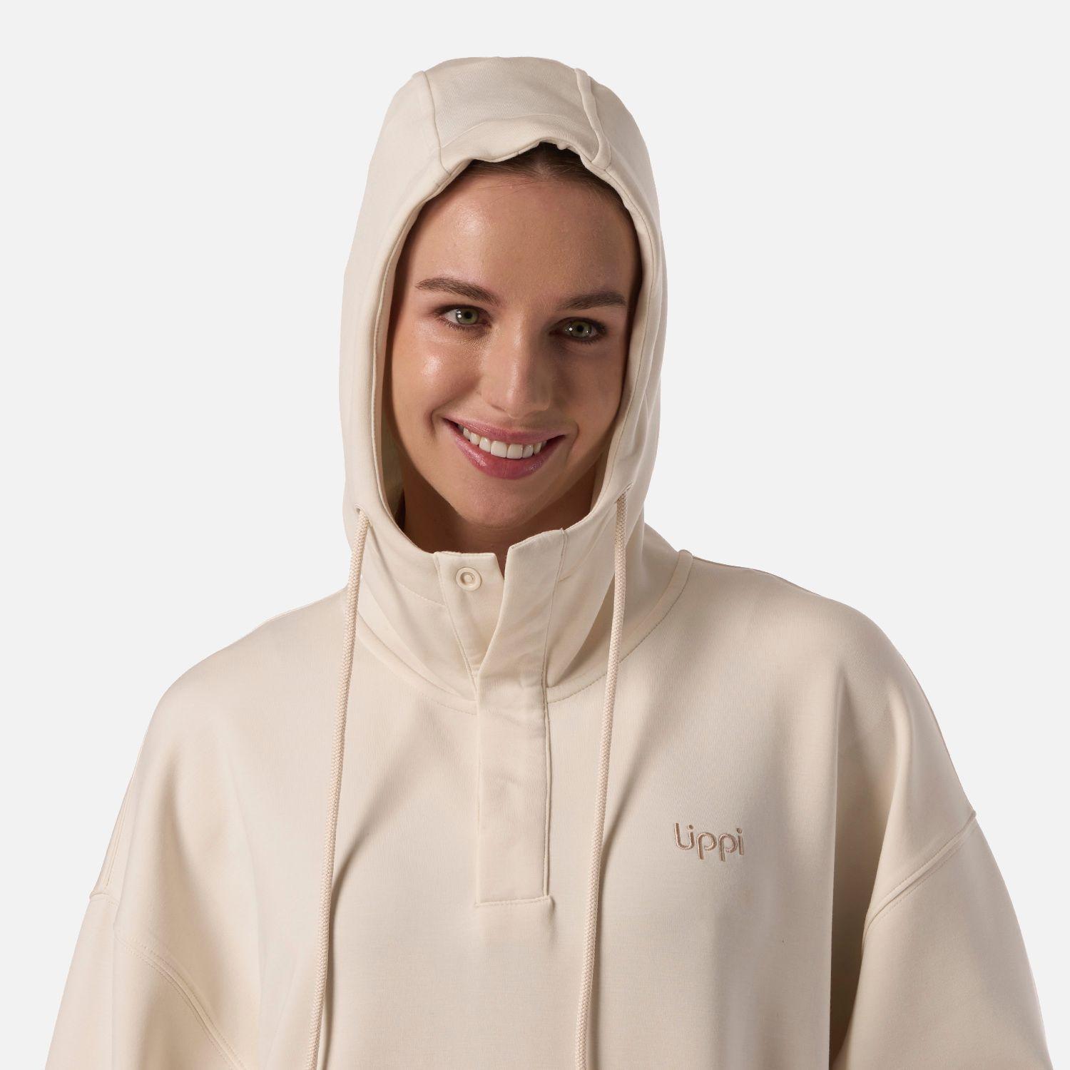 Polerón Mujer CityScape Hoody Sweatshirt Crema Lippi V26-3