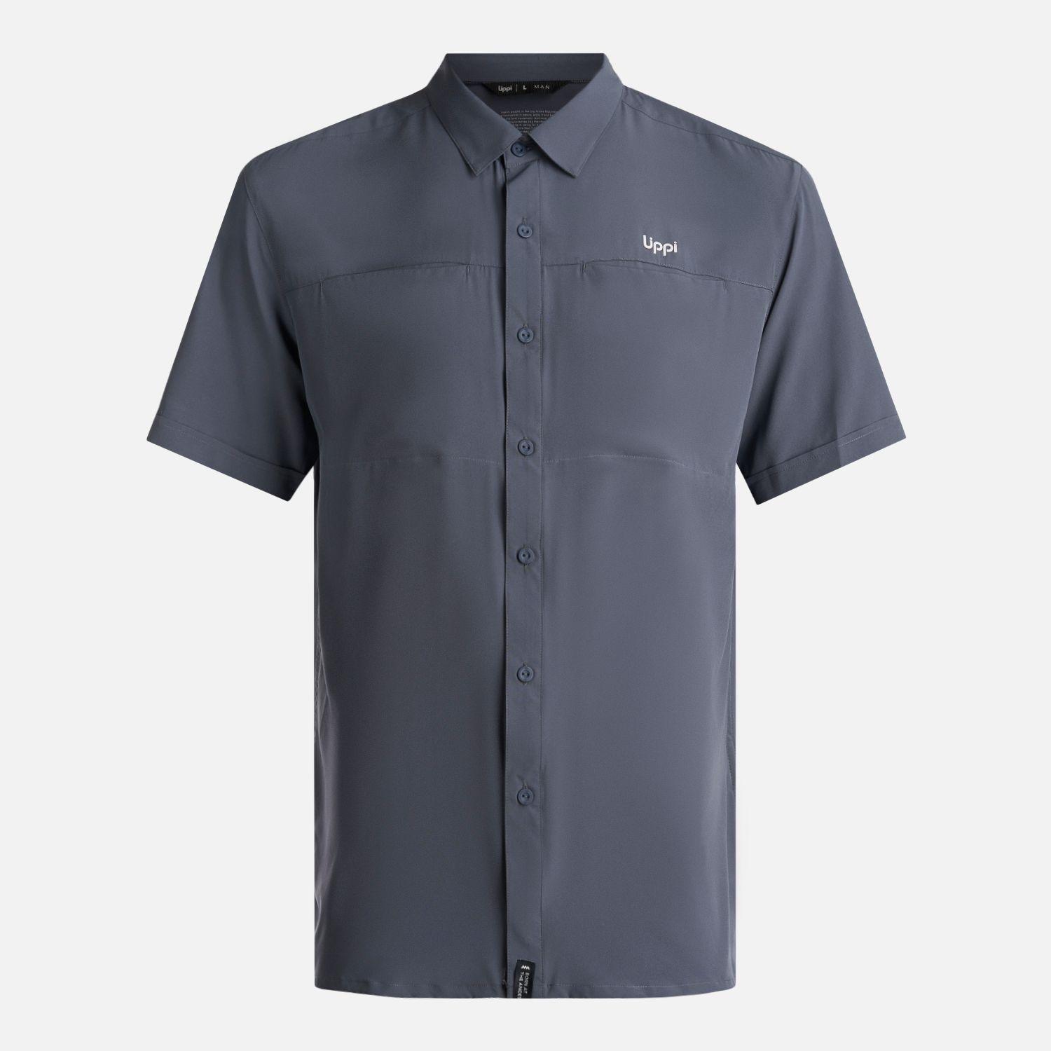 Camisa Hombre Wallace Short Sleeve Q-Dry Shirt Azul Noche Lippi-0