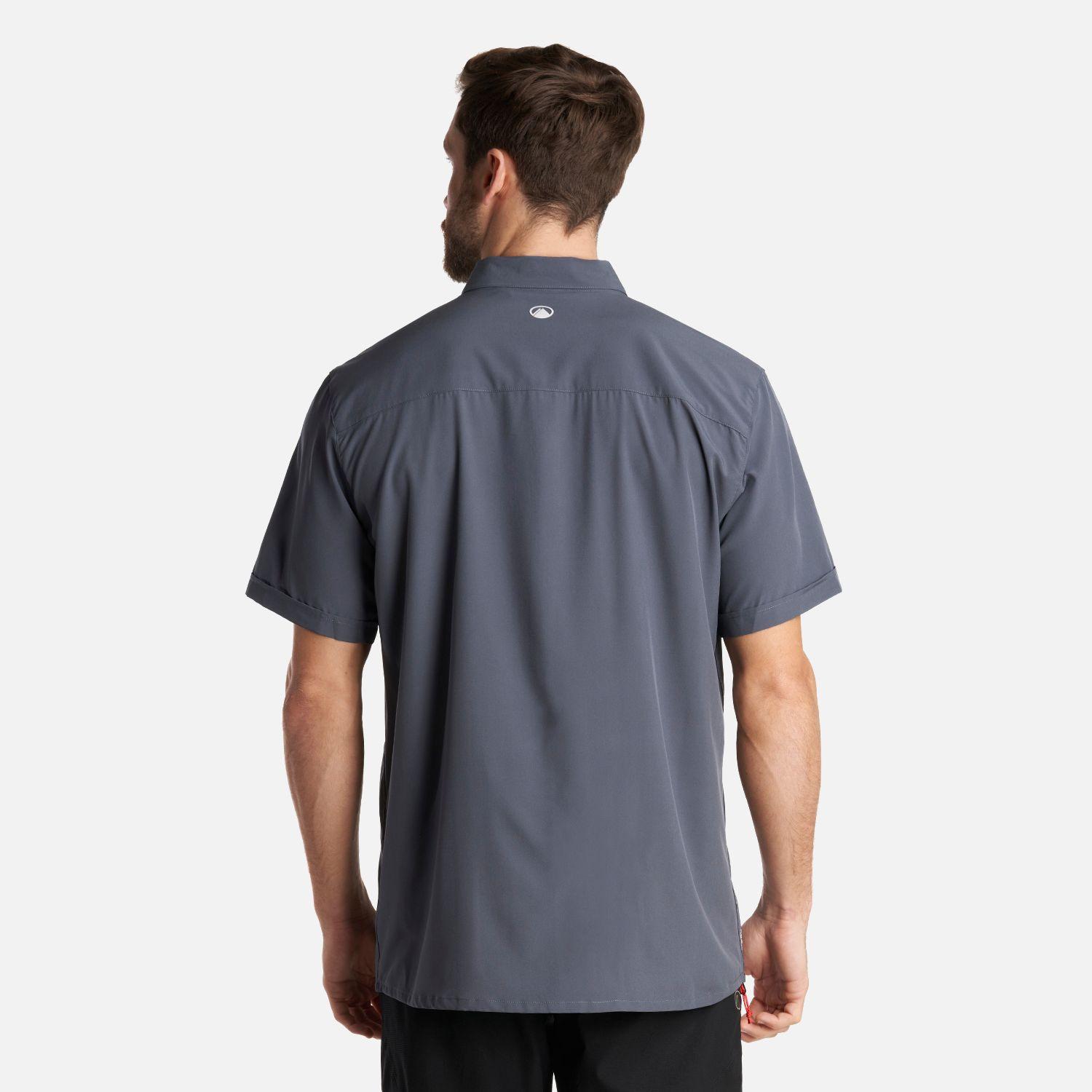 Camisa Hombre Wallace Short Sleeve Q-Dry Shirt Azul Noche Lippi-3