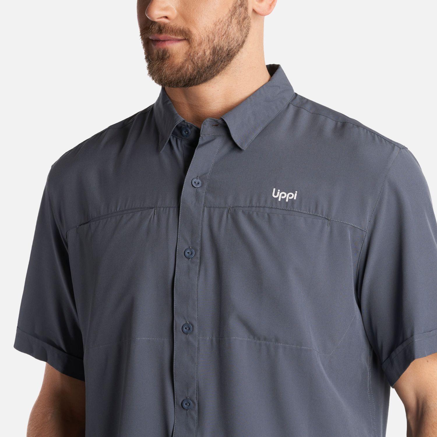 Camisa Hombre Wallace Short Sleeve Q-Dry Shirt Azul Noche Lippi-4