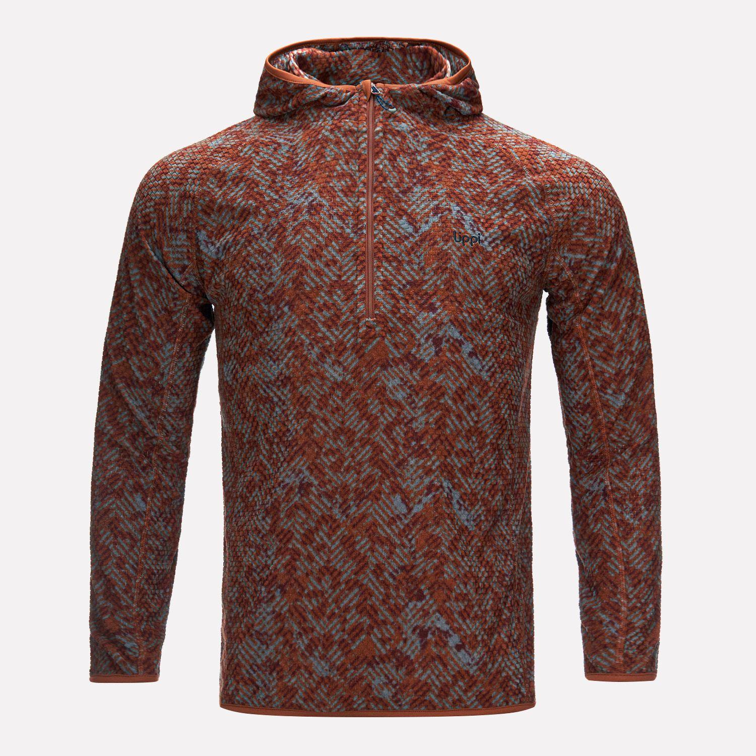 Poleron Hombre Jacaranda Nano-F 14 Zip Hoody Print Terracota Lippi-0