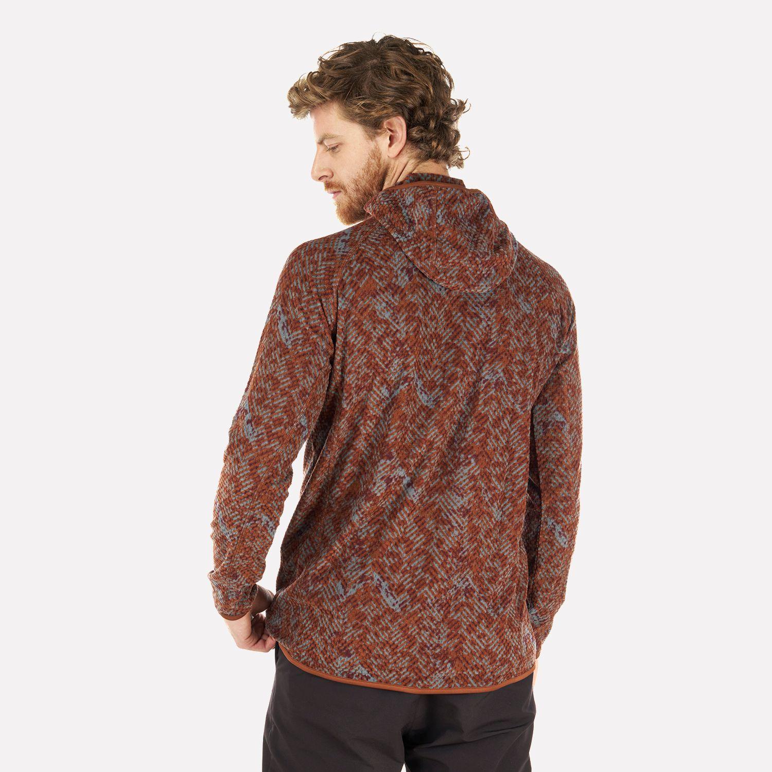 Poleron Hombre Jacaranda Nano-F 14 Zip Hoody Print Terracota Lippi-2
