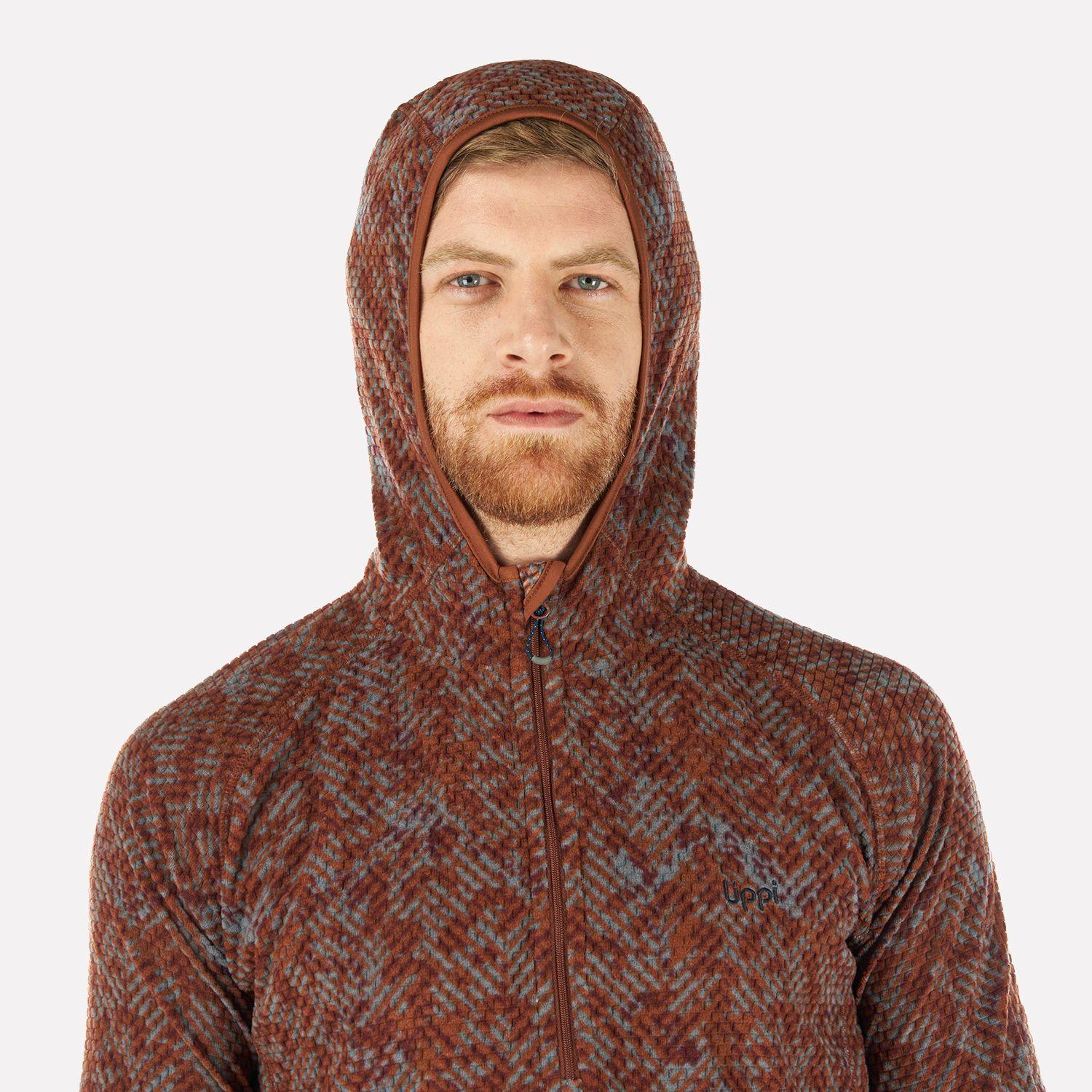 Poleron Hombre Jacaranda Nano-F 14 Zip Hoody Print Terracota Lippi-3