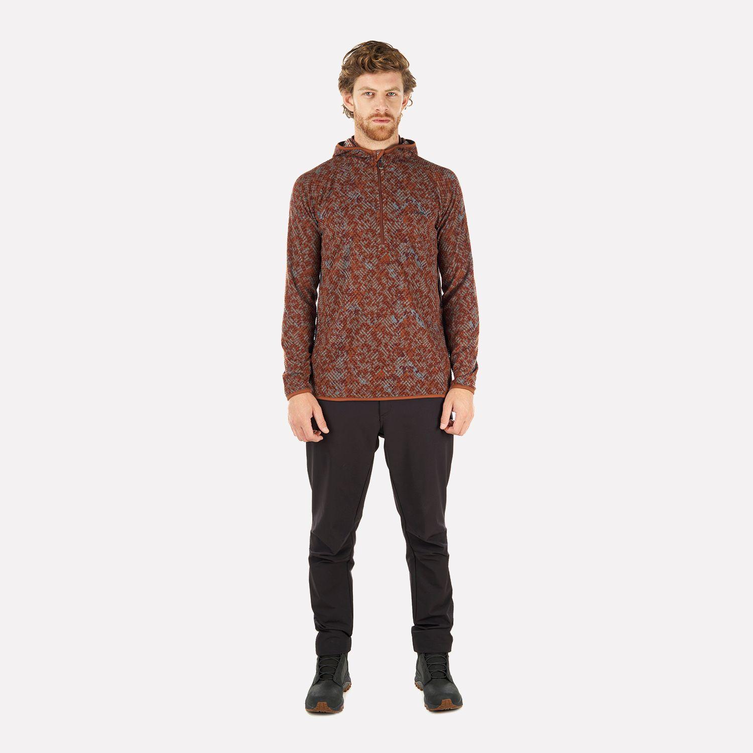Poleron Hombre Jacaranda Nano-F 14 Zip Hoody Print Terracota Lippi-4