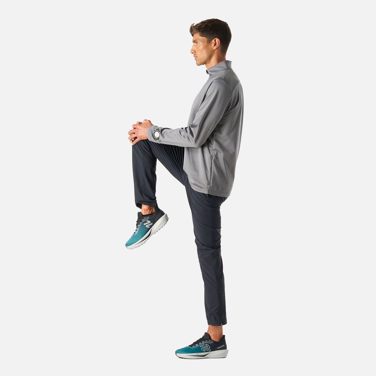 Polerón Hombre Built To Move 1/4 Zip Gris Medio Vulcano-2