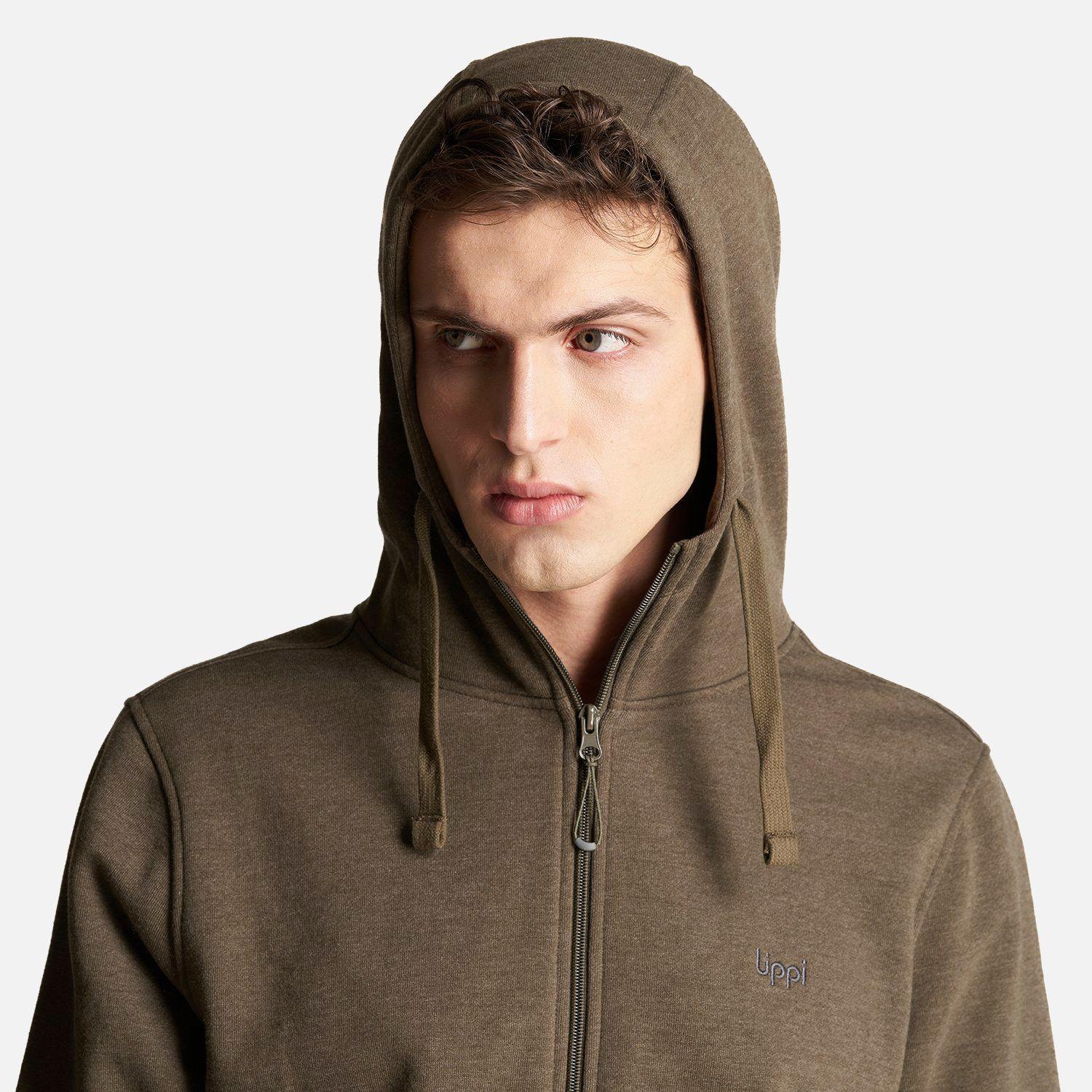 Poleron Hombre Insigne Full Zip Hoody Sweatshirt Melange Oliva Lippi-4