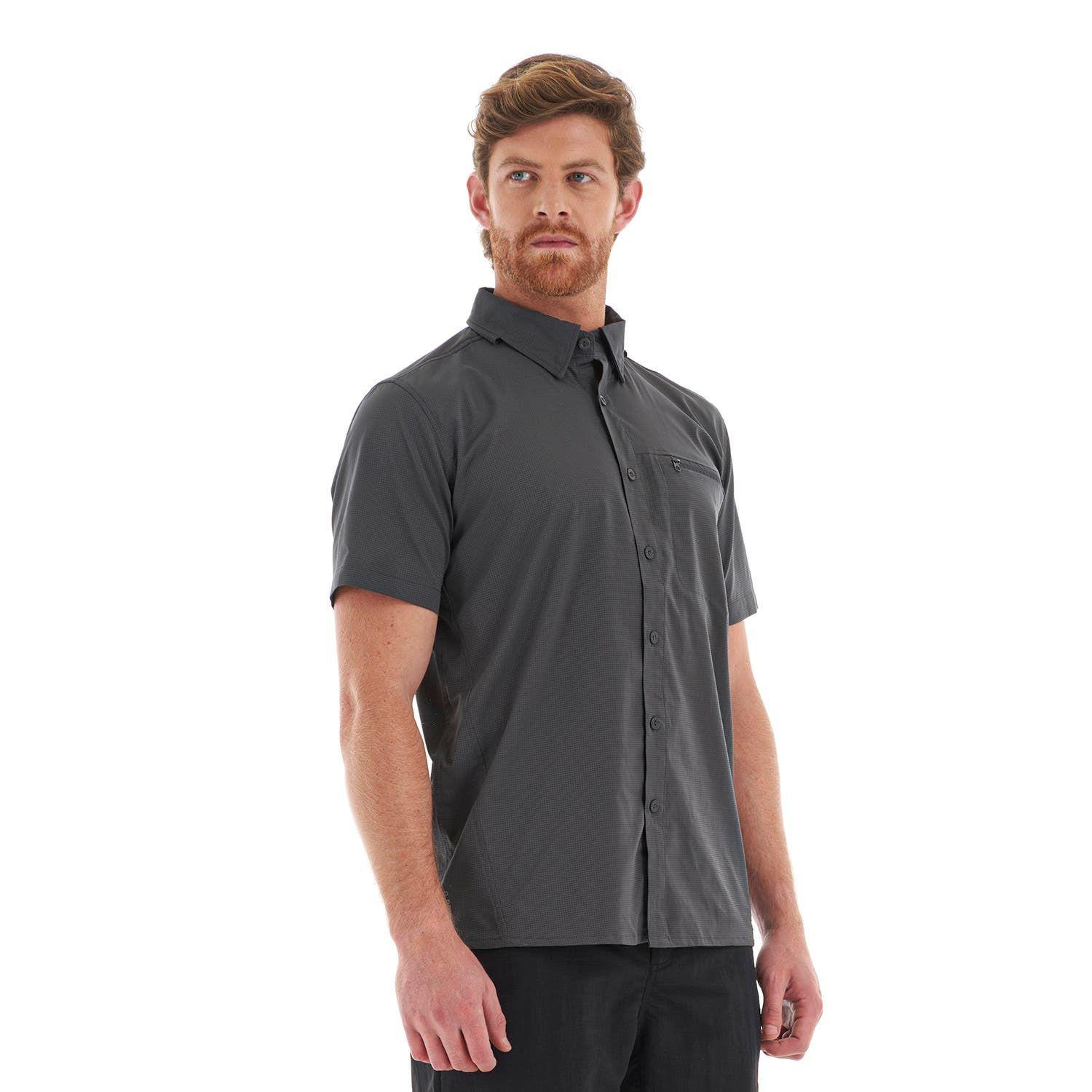 Camisa Hombre Rosselot Short Sleeve Q-Dry Shirt Gris Oscuro Lippi V23-2