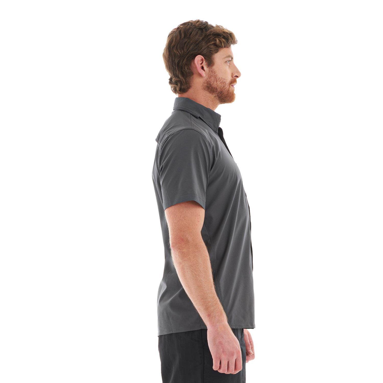 Camisa Hombre Rosselot Short Sleeve Q-Dry Shirt Gris Oscuro Lippi V23-3