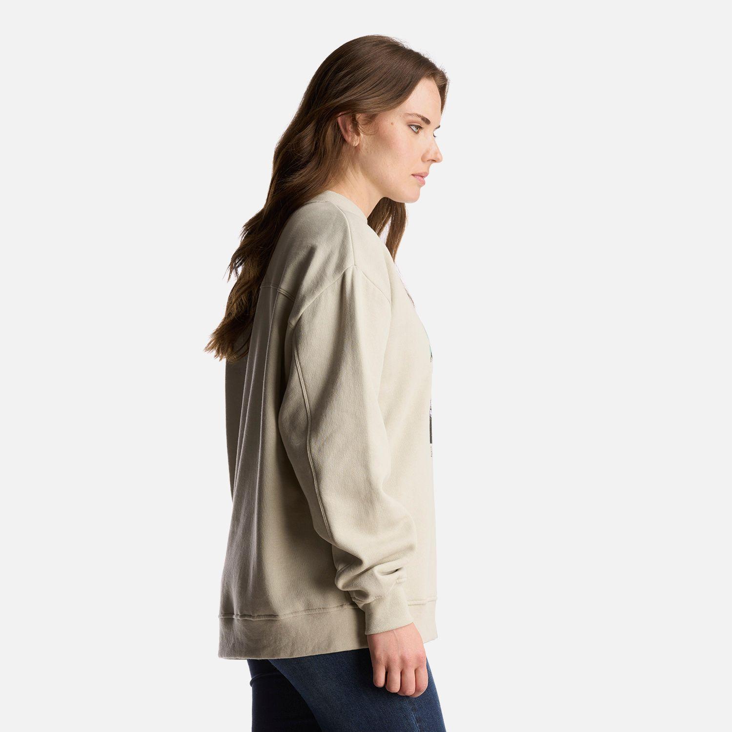 Poleron Mujer Insigne Crewneck Sweatshirt Front Print Beige Lippi-3