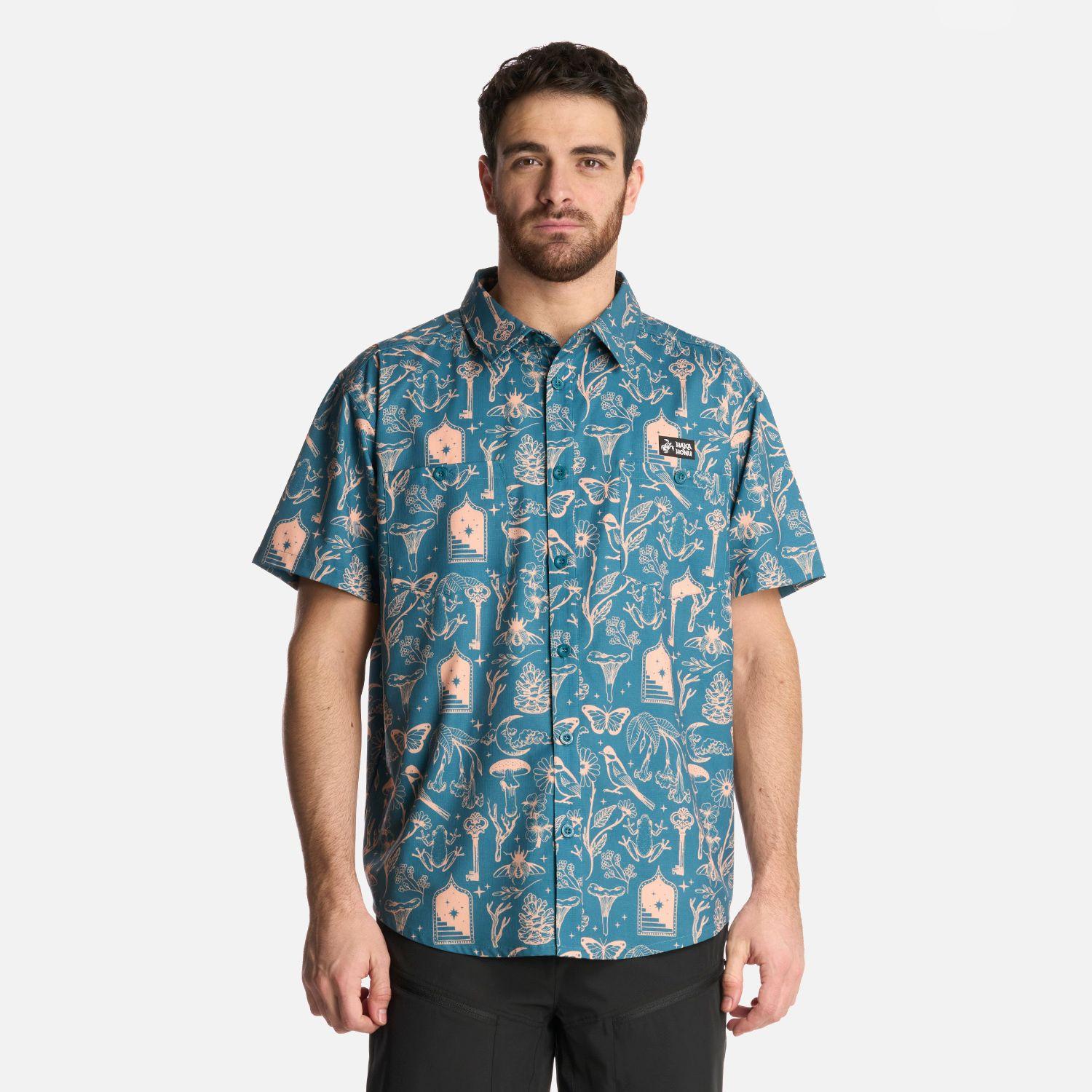 Camisa Hombre Cumbre Manga Corta Print Petroleo Haka Honu-0