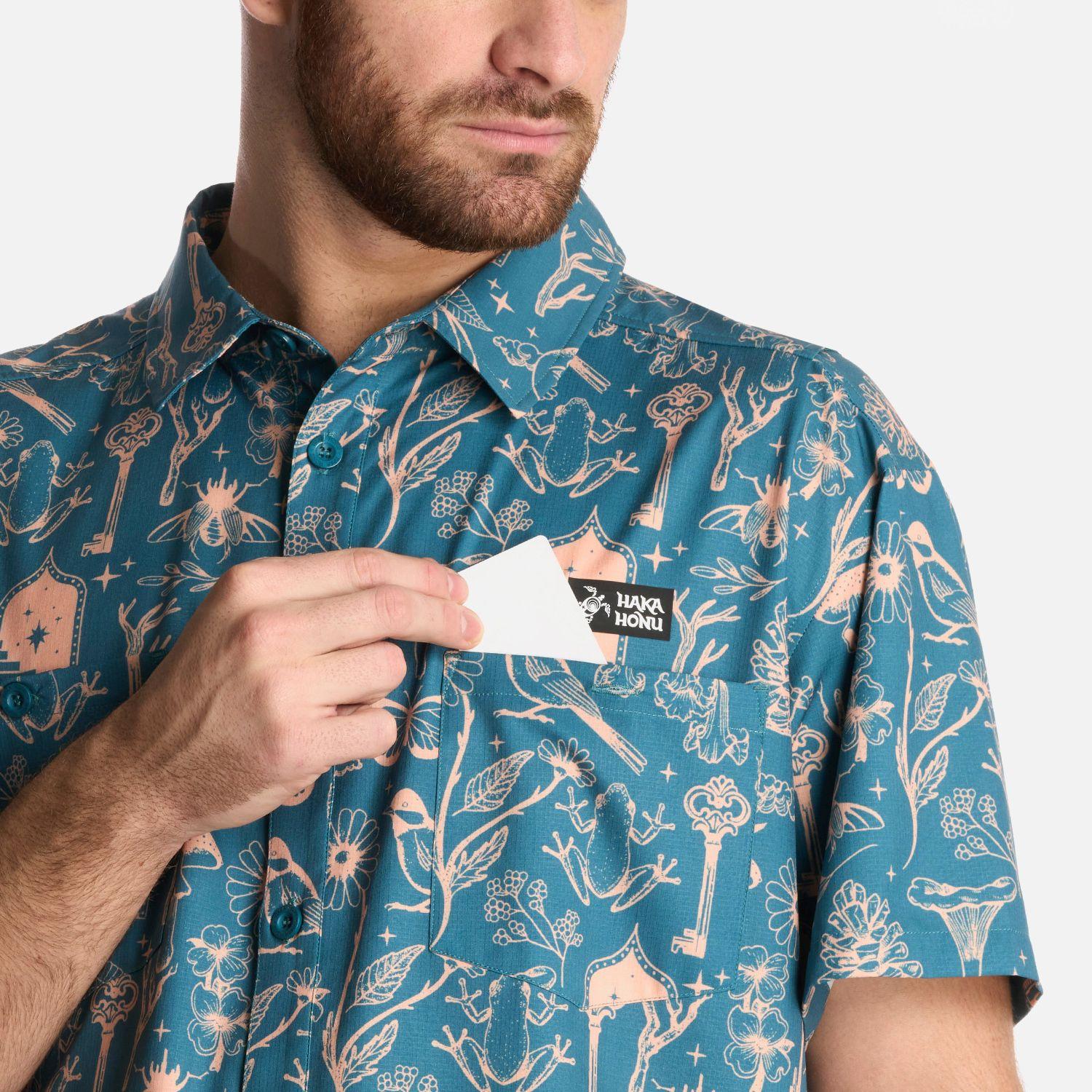 Camisa Hombre Cumbre Manga Corta Print Petroleo Haka Honu-3