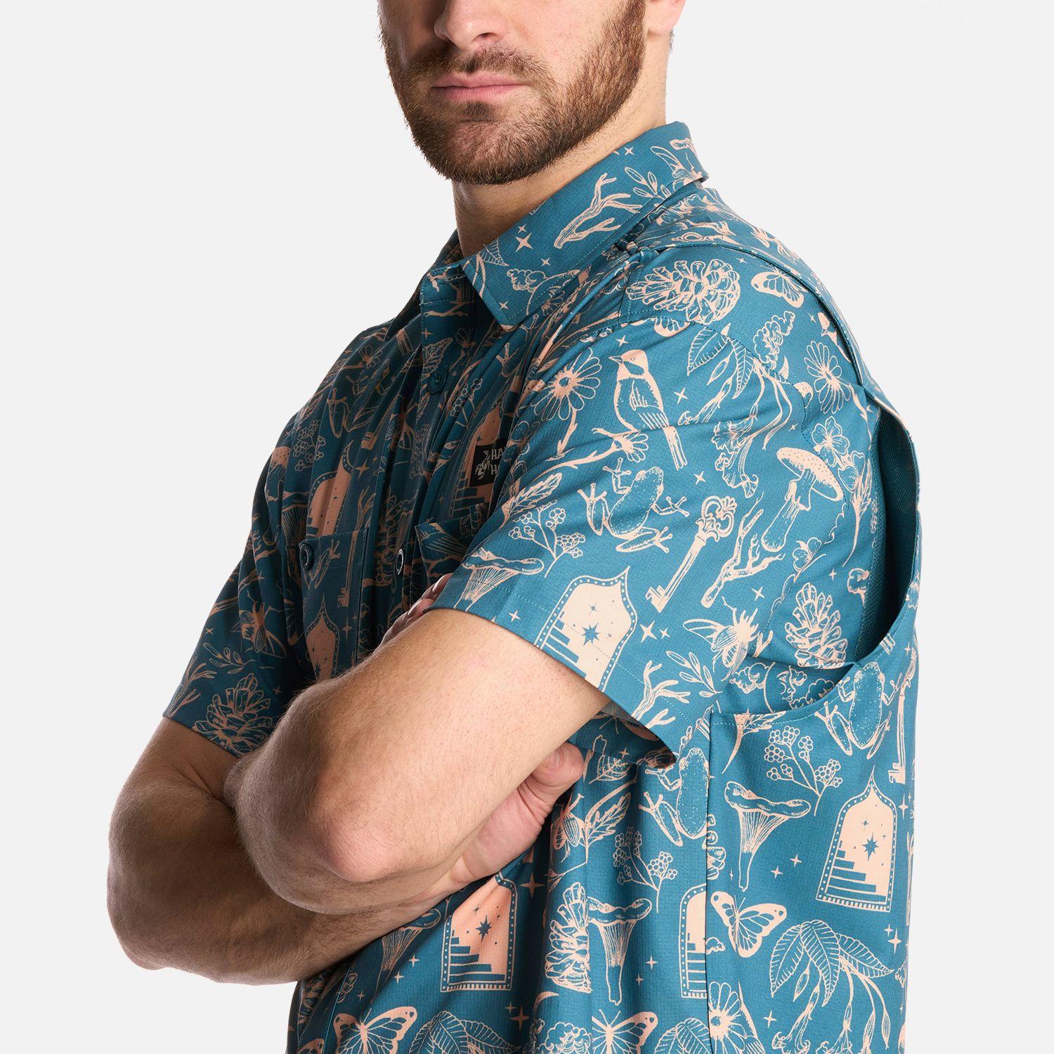 Camisa Hombre Cumbre Manga Corta Print Petroleo Haka Honu-4